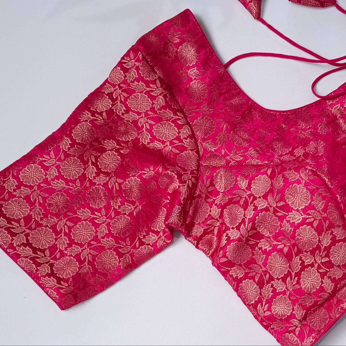Classic Cherry Red Brocade Blouse(assorted)