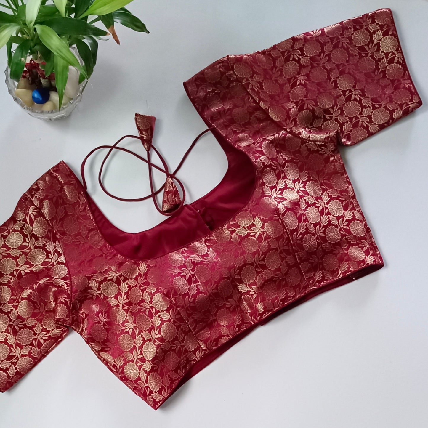 Classic Maroon Brocade Blouse(assorted)
