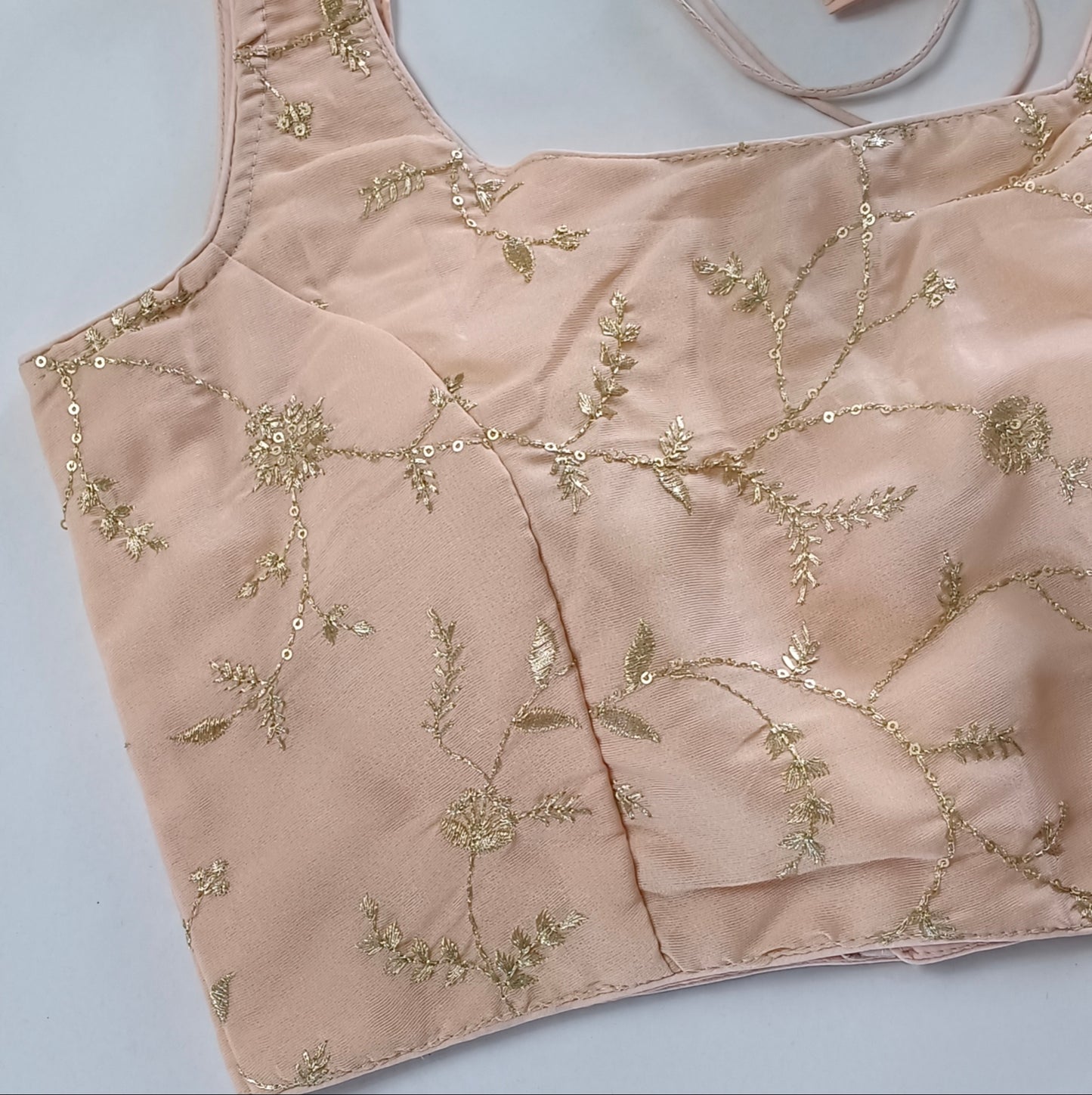 Pastel Pink tissue blouse with attachable sleeves