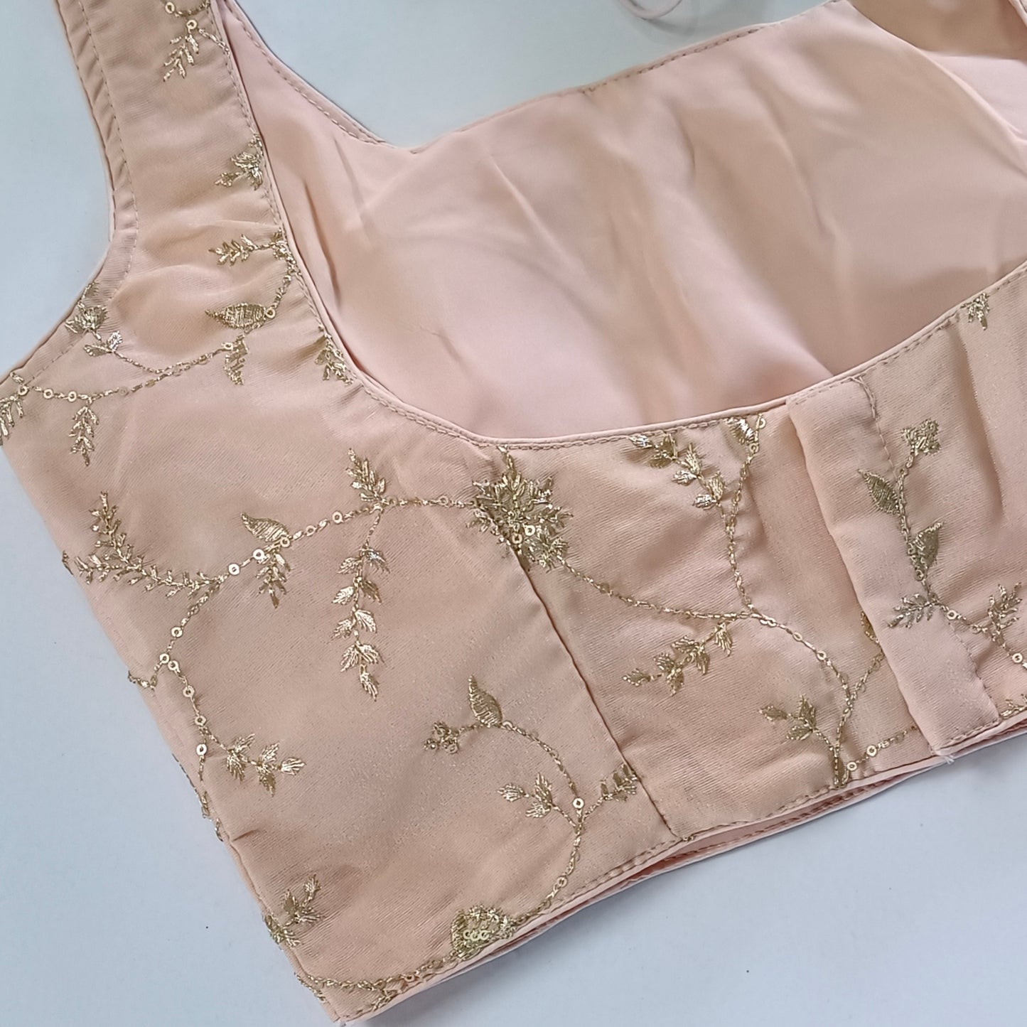 Pastel Pink tissue blouse with attachable sleeves