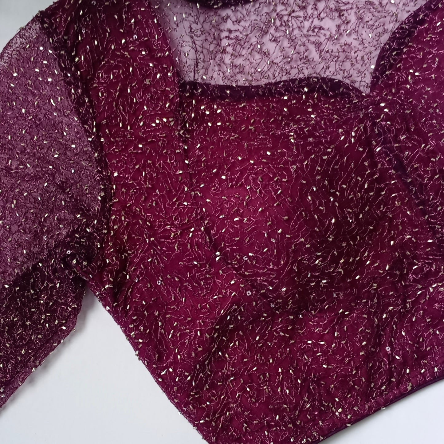Wine Net Sequence Blouse