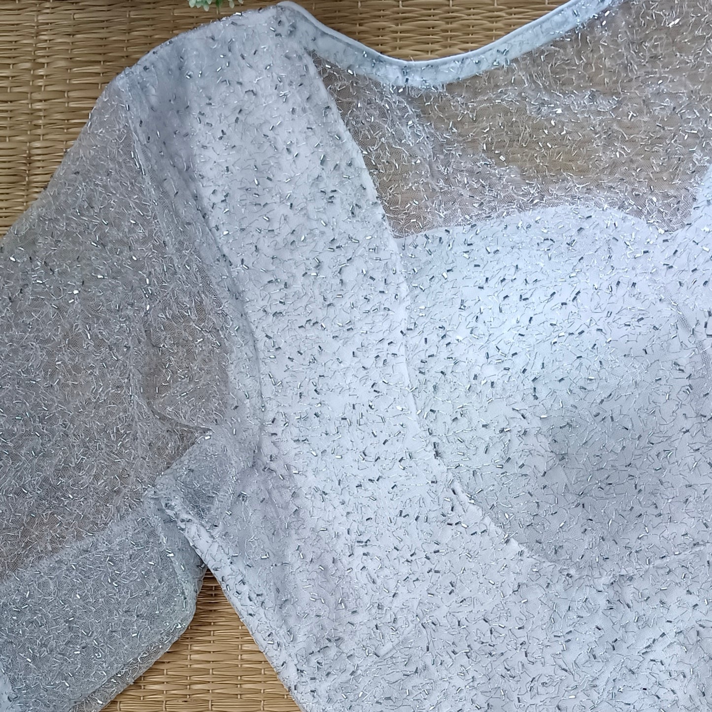 White Net Sequence Blouse