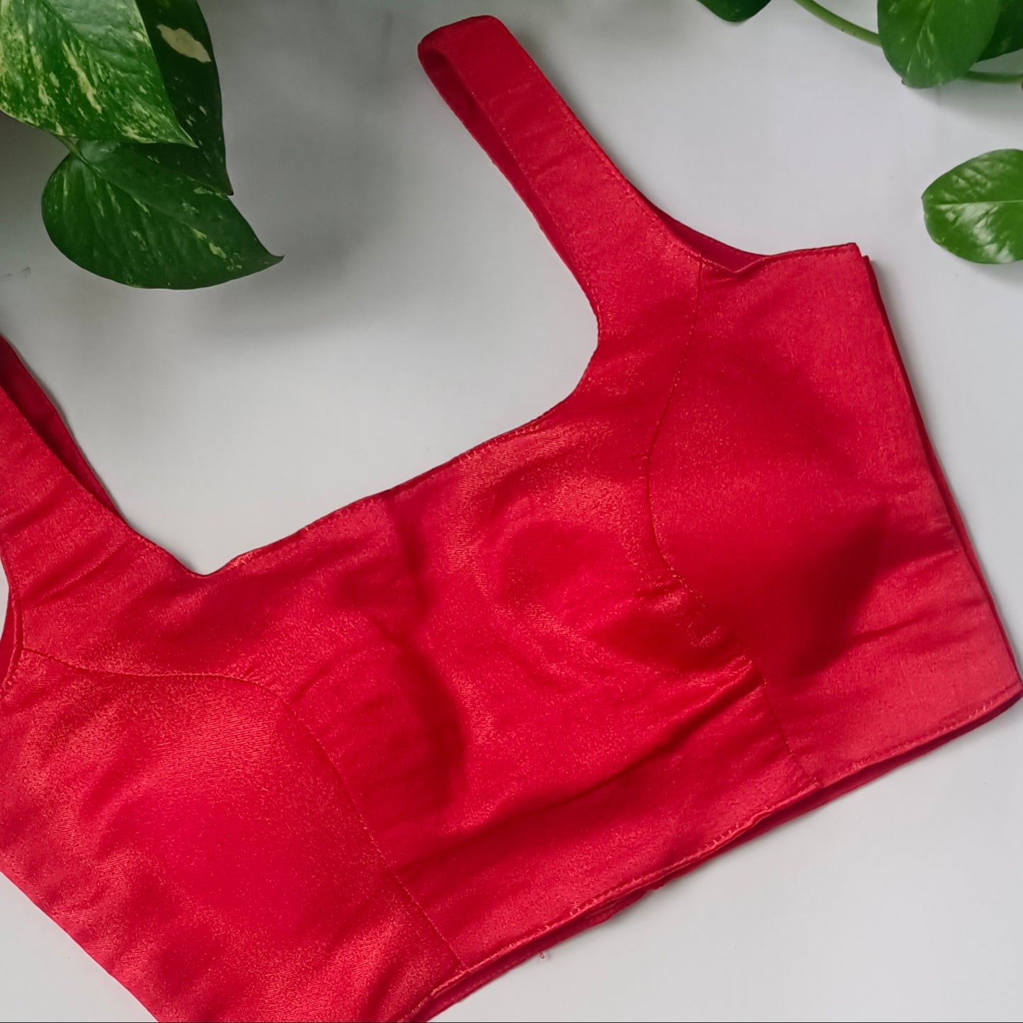 Metallic Red Classic Sleeveless Blouse