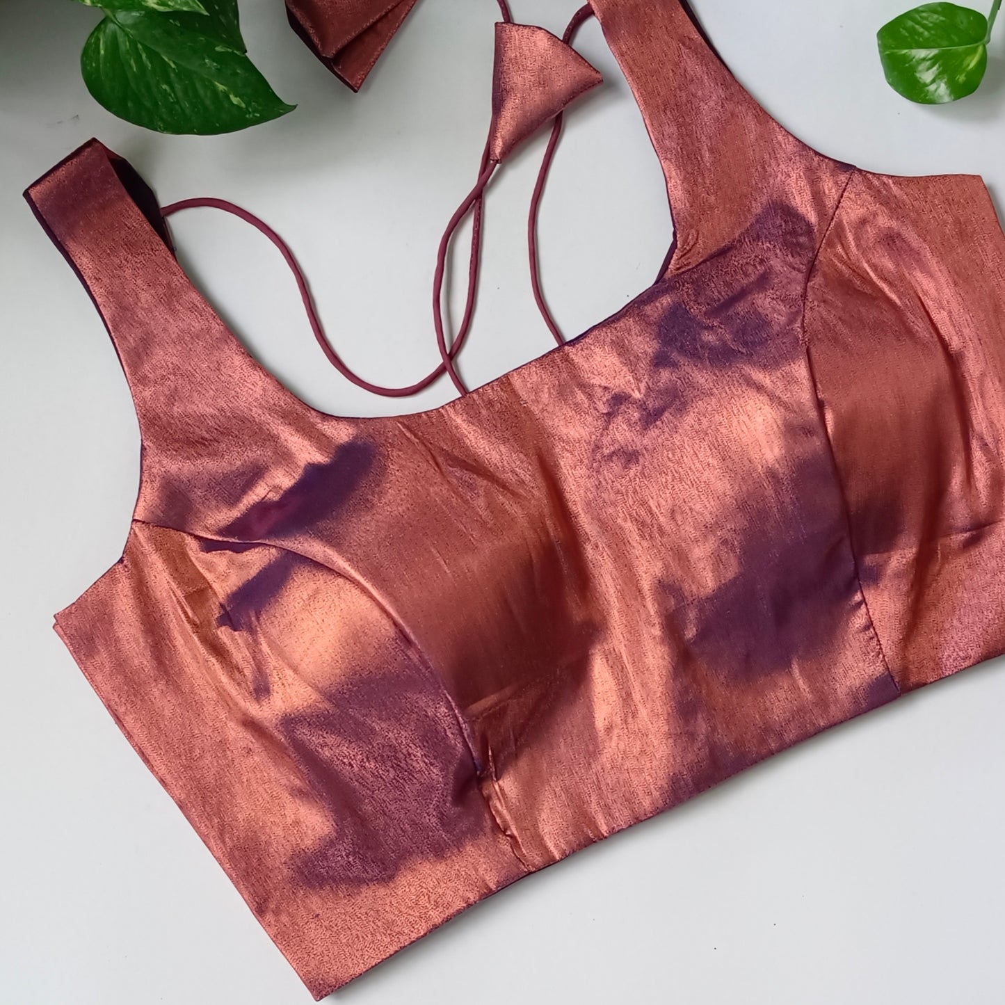 Metallic Wine Copper Classic Sleeveless Blouse