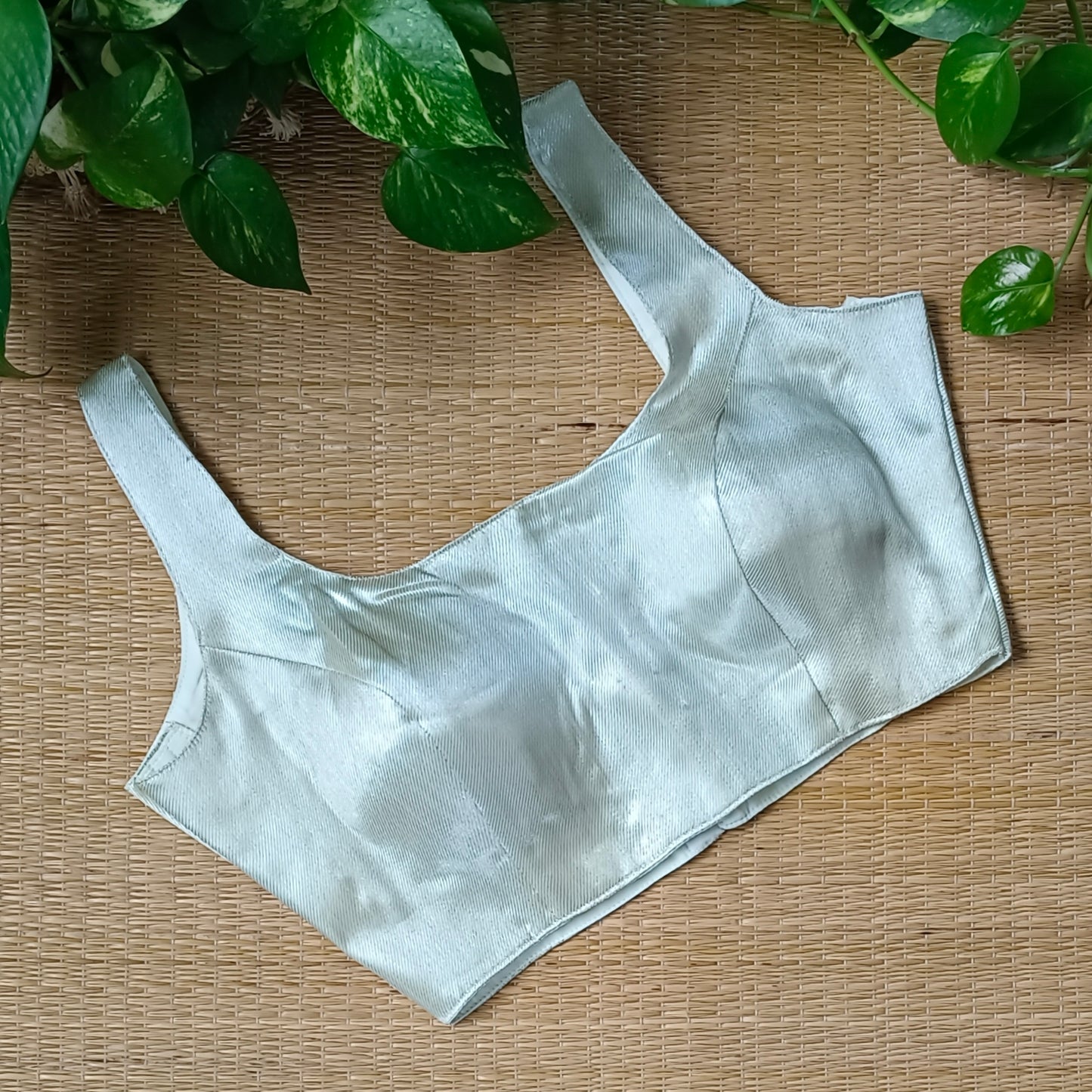 Metallic Silver Pearl Classic Sleeveless Blouse