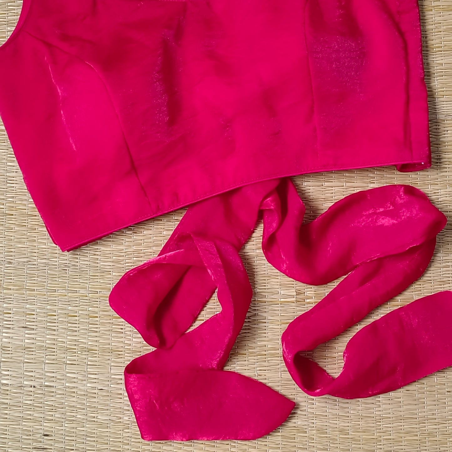 Red Wrap On Sleeveless Blouse