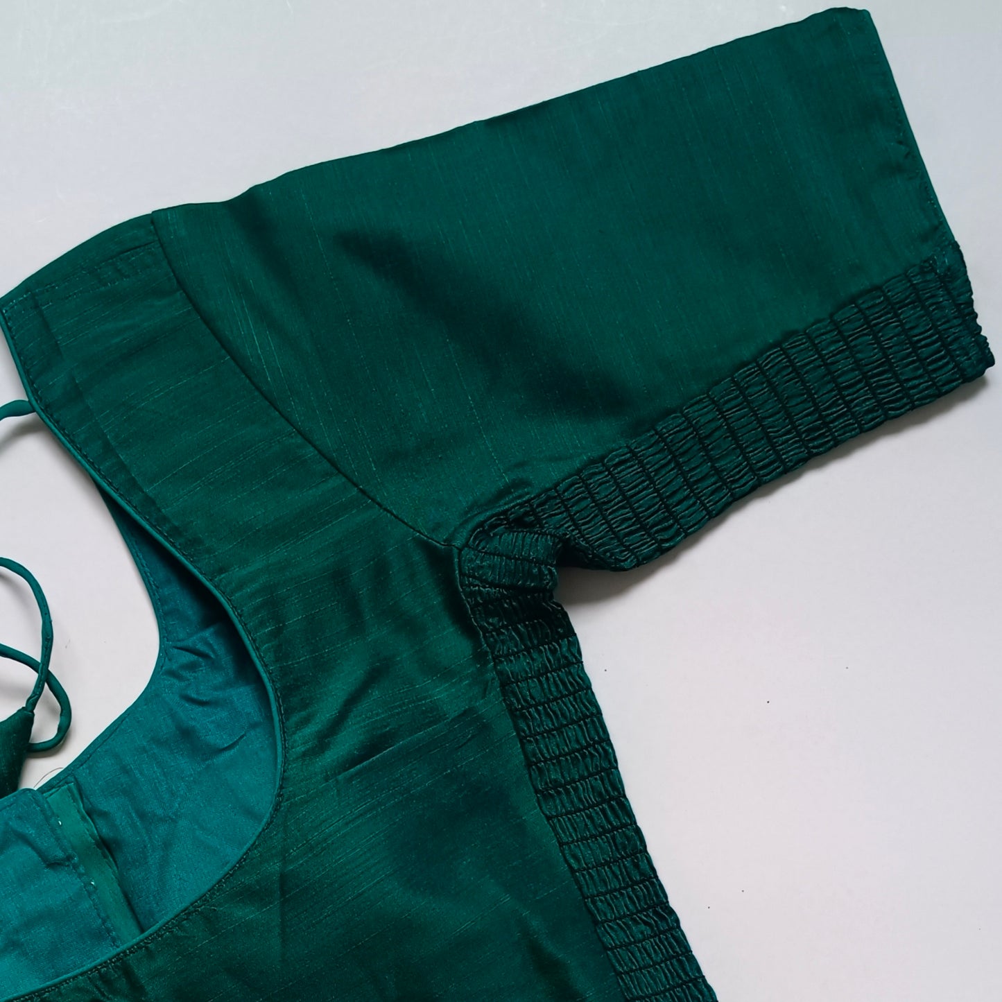 Classic rama green plain flexi fit blouse