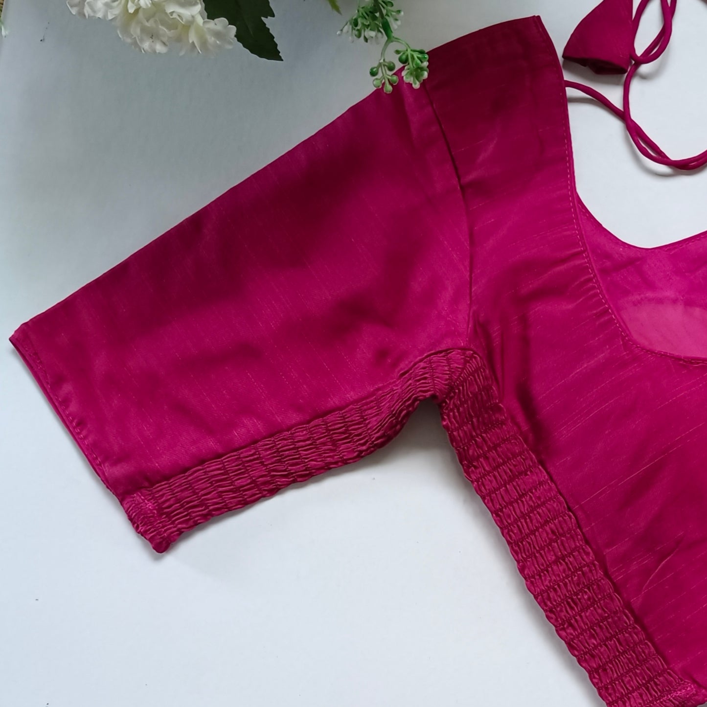 Classic Magenta plain flexi fit blouse