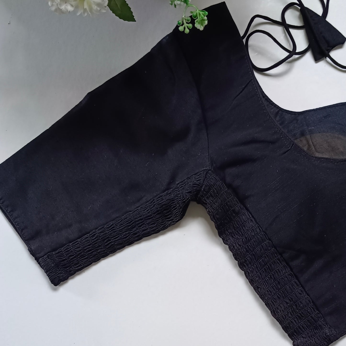 Classic black plain flexi fit blouse