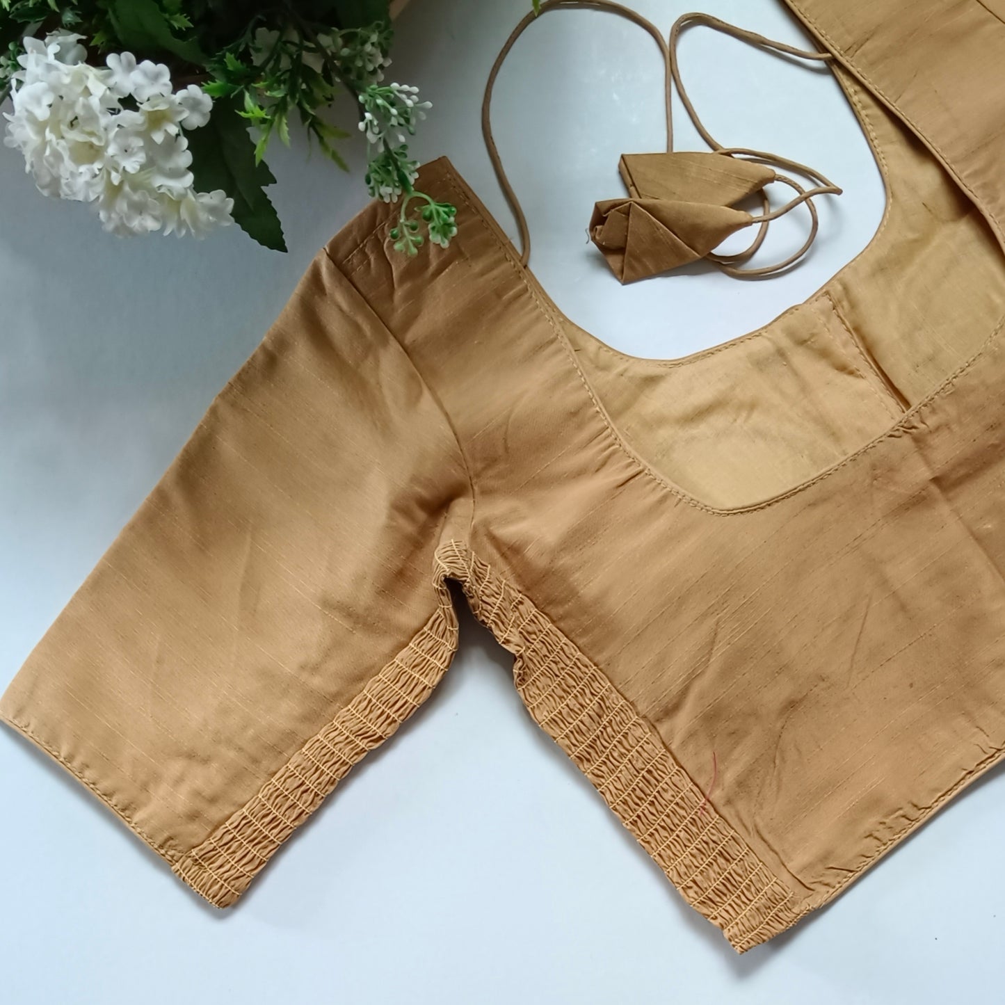 Classic golden plain flexi fit blouse