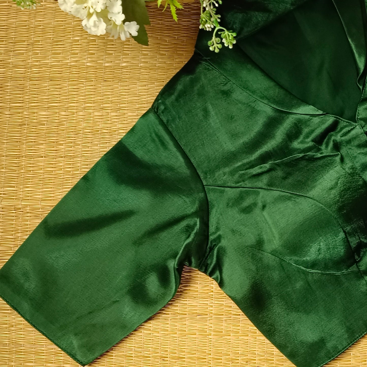 Bottle Green Collar Neck Blouse