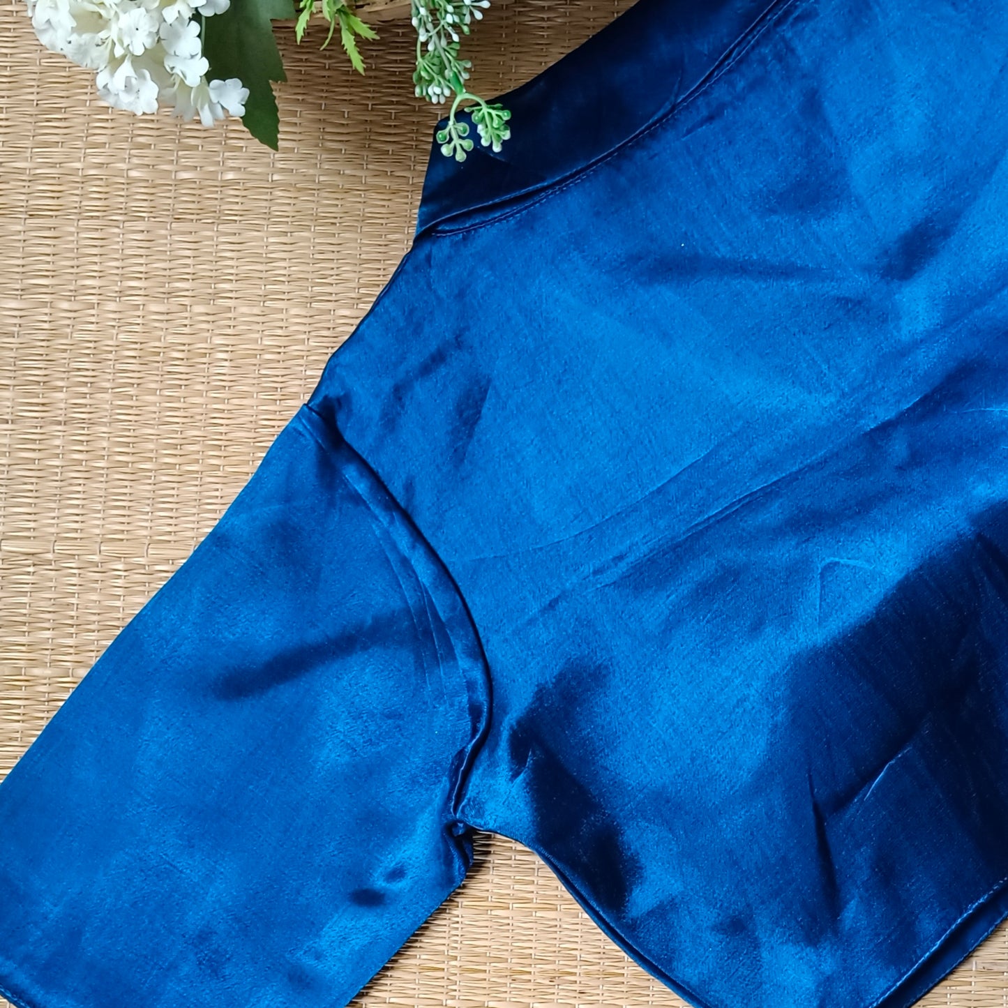 Peacock Blue Collar Neck Blouse