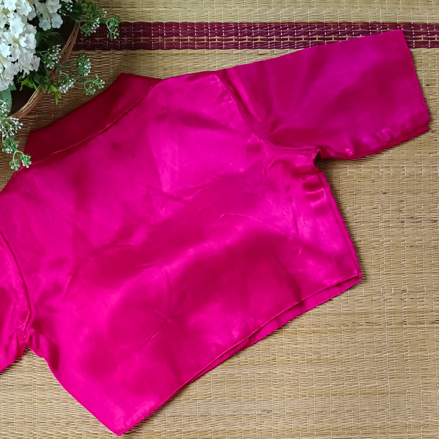 Hot Pink Collar Neck Blouse