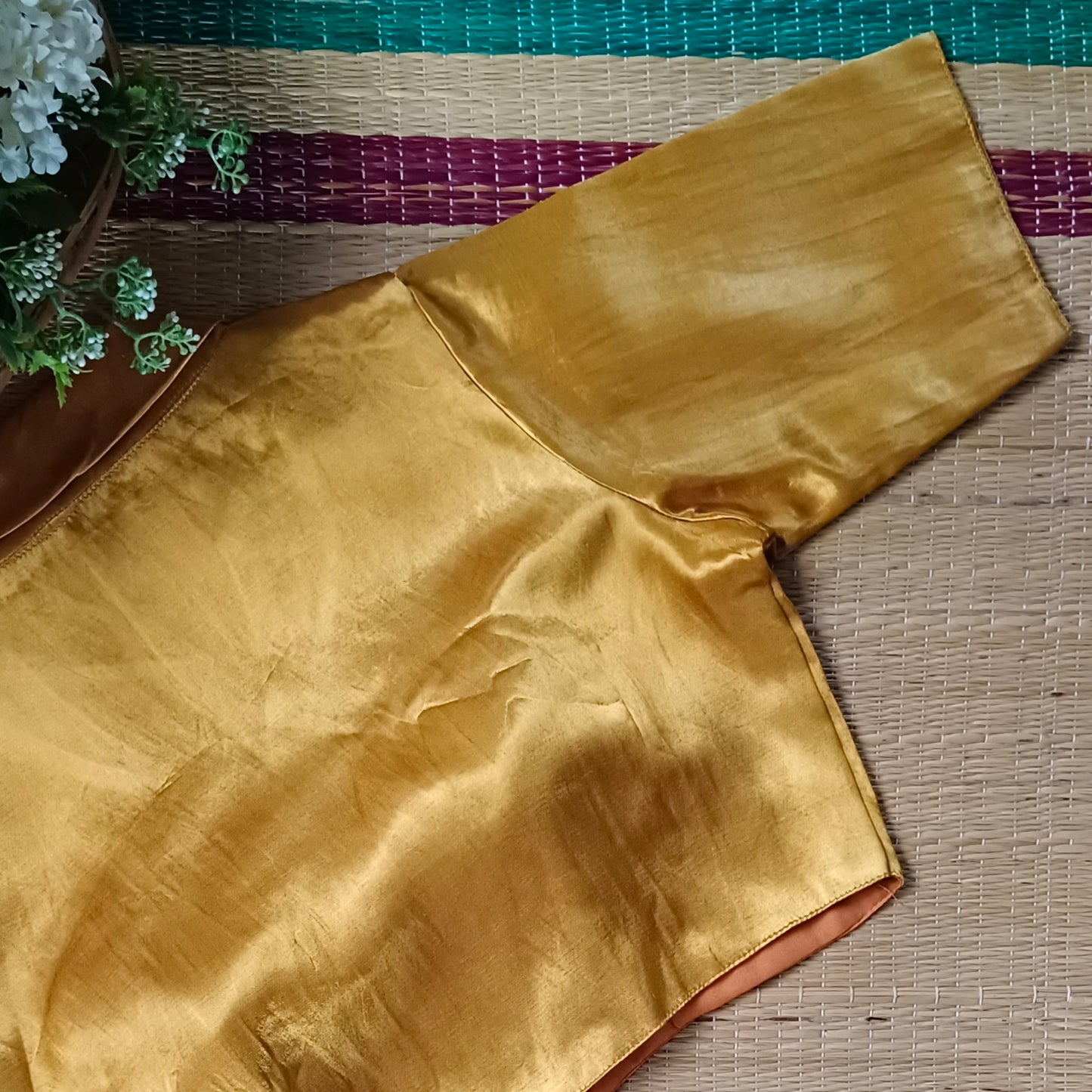 Mustard Golden Collar Neck Blouse