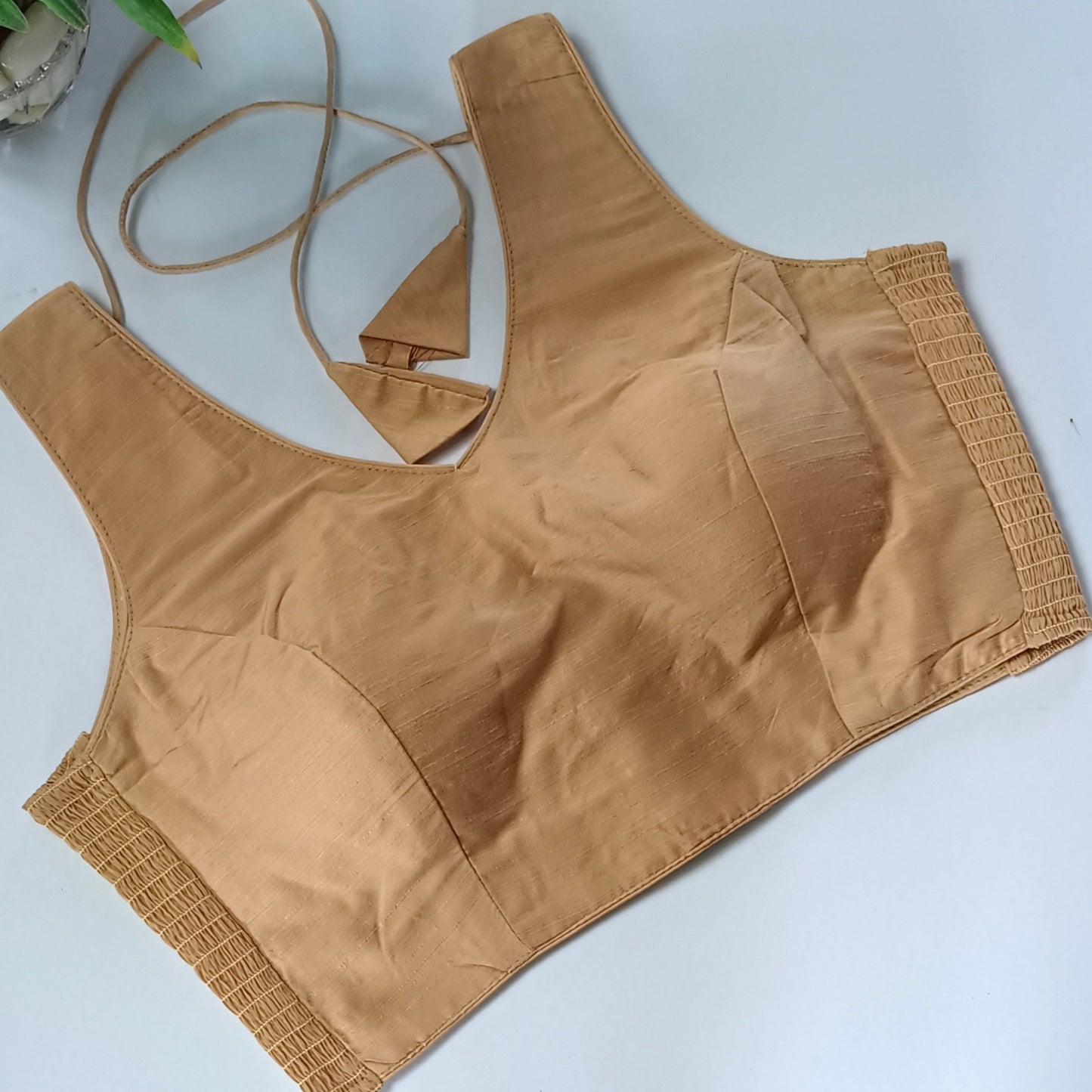 Golden plain flexifit blouse (attachable sleeves)