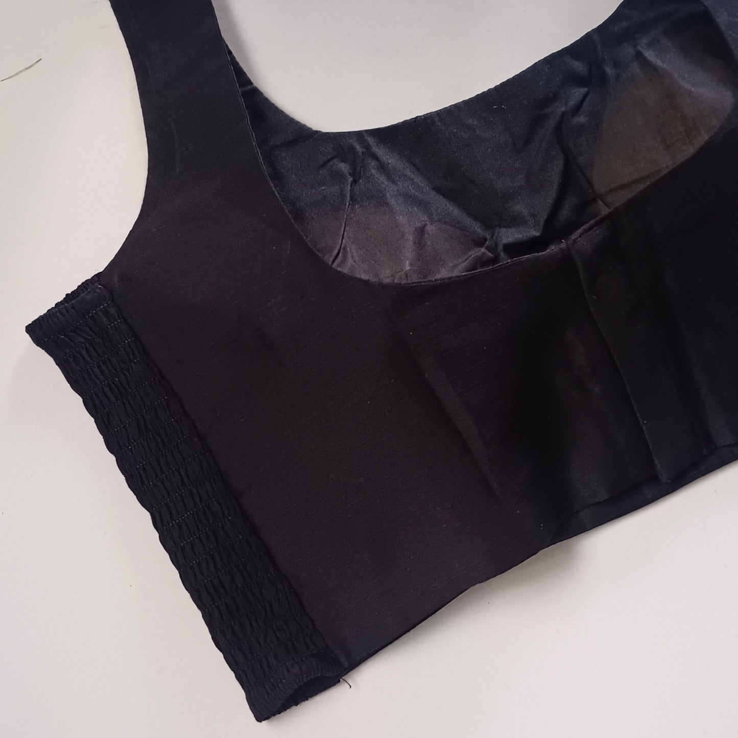 Black plain flexifit U neck blouse