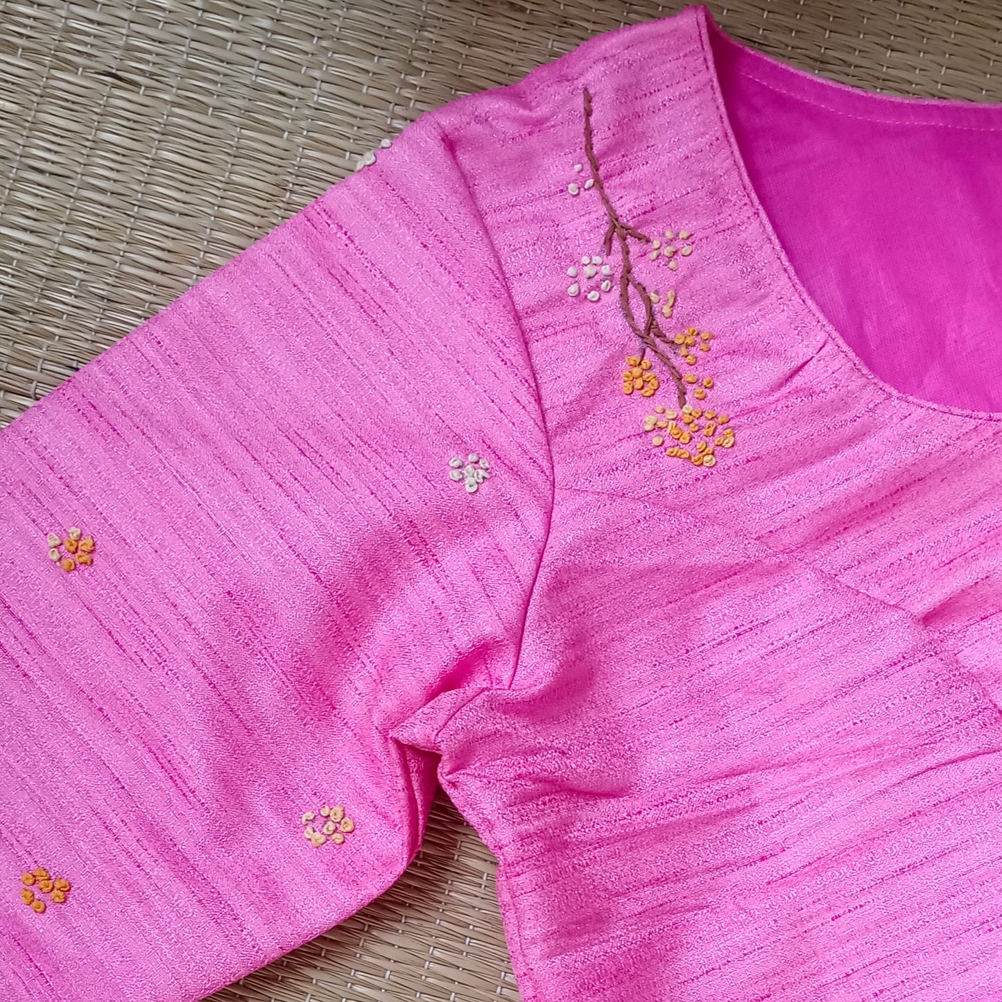 Pink Knot Work Blouse