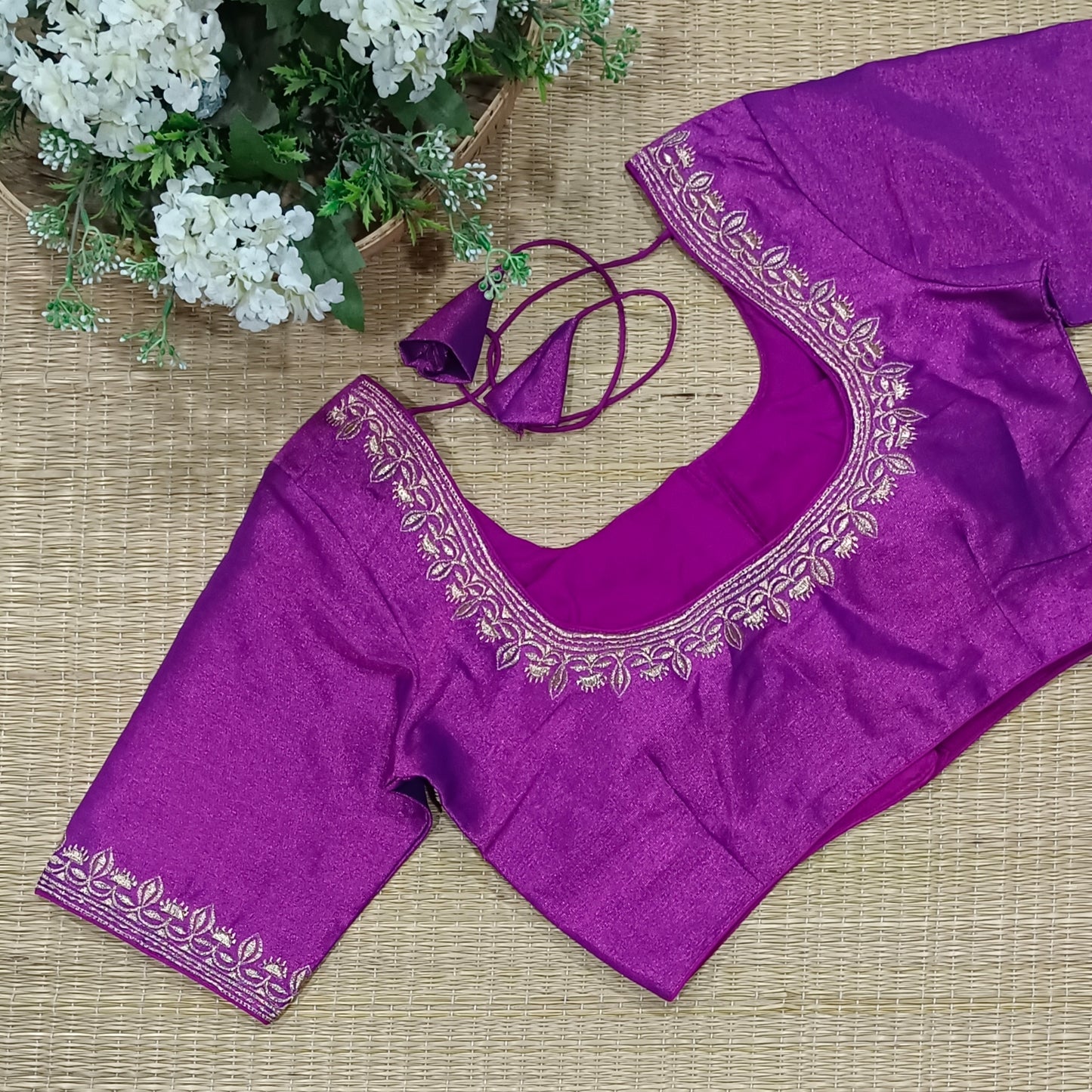 Classic Metallic Purple Tissue Blouse