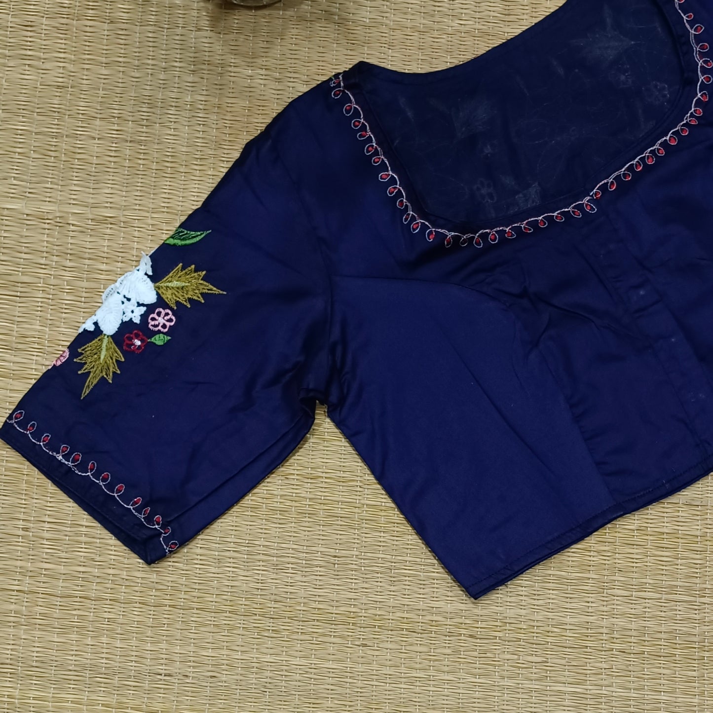 Navy Blue 3D Lace Blouse