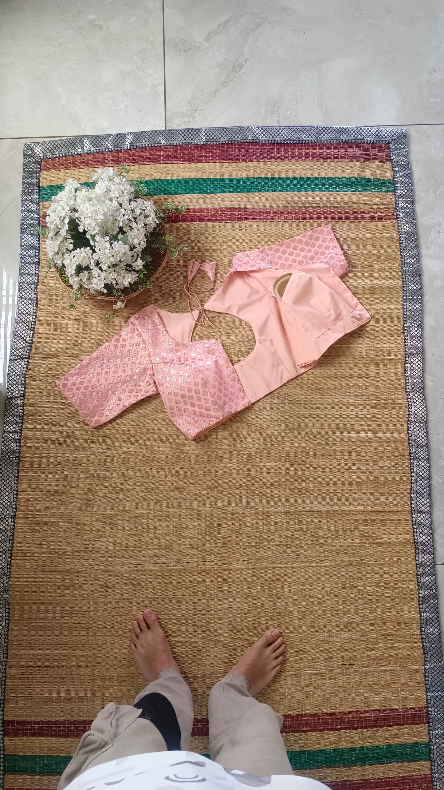 Pastel pink Brocade Blouse 2