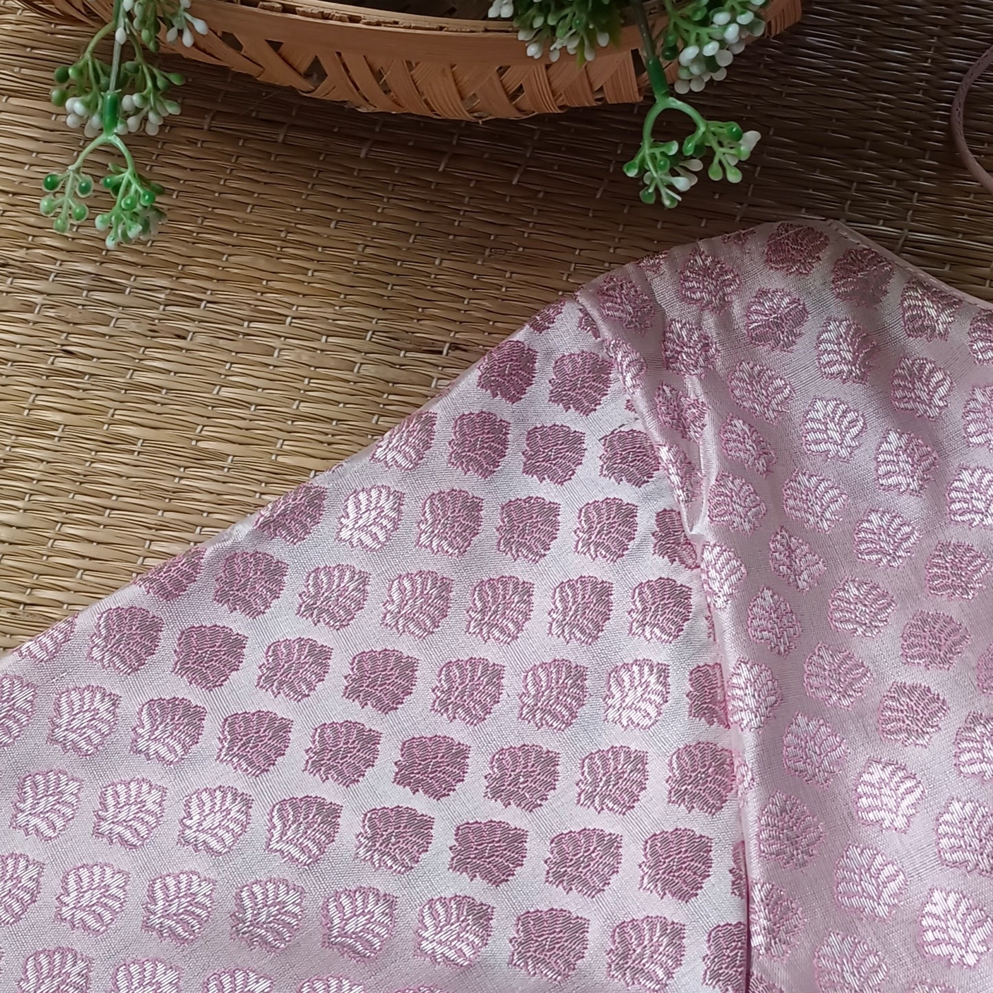 Pastel pink Brocade Blouse 1