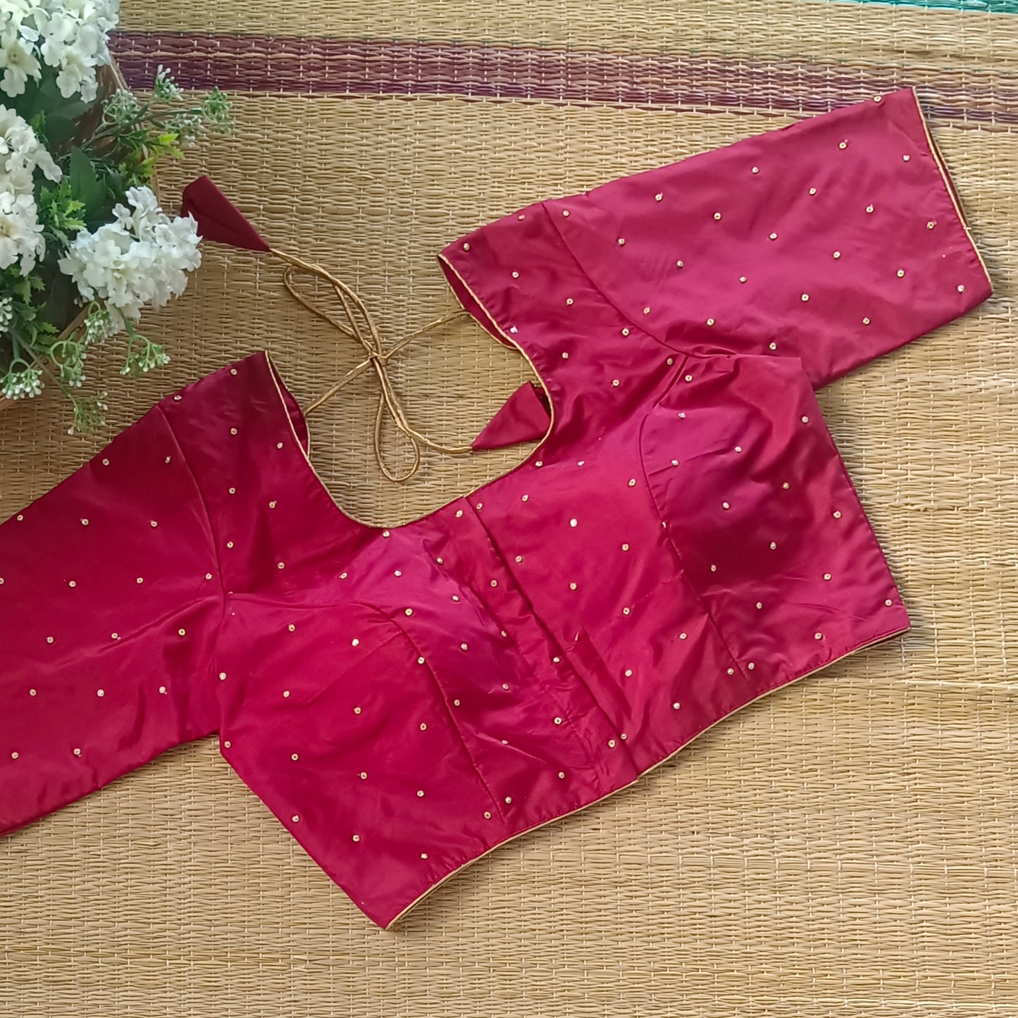 Classic Dark Red Semi Silk blouse