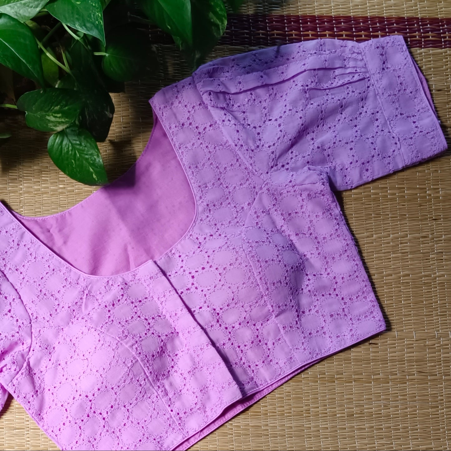 Lavender Hakoba Cotton Blouse