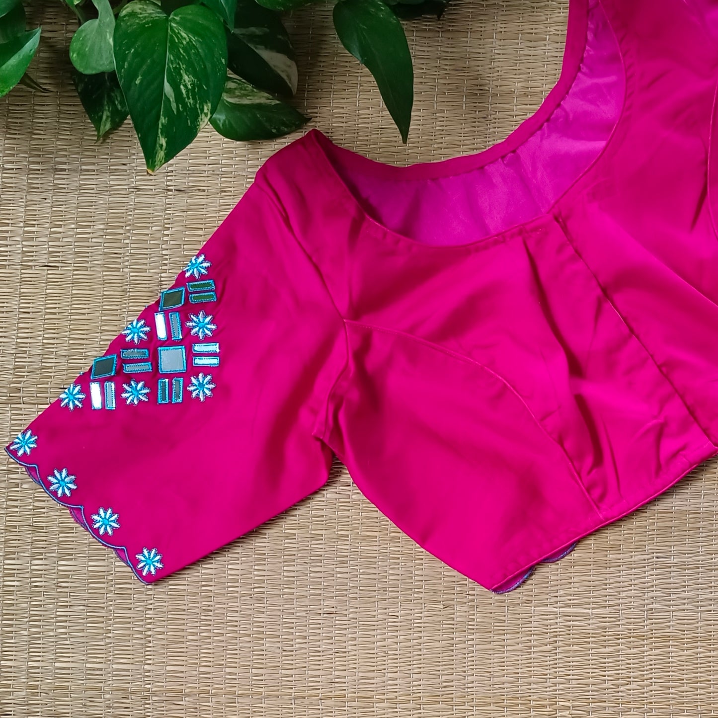 Rani Pink Mirrorwork Blouse