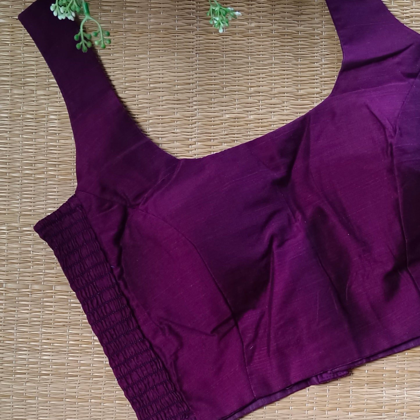 Wine plain flexifit U neck blouse
