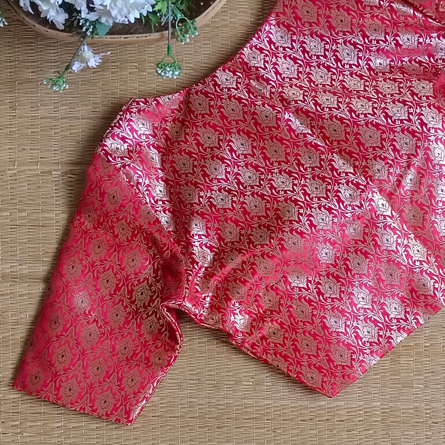 Red Banarasi Silk Blouse