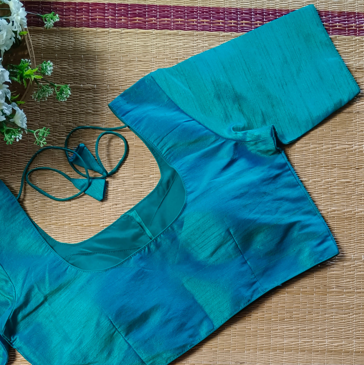 Classic Plain Peacock Blue Blouse