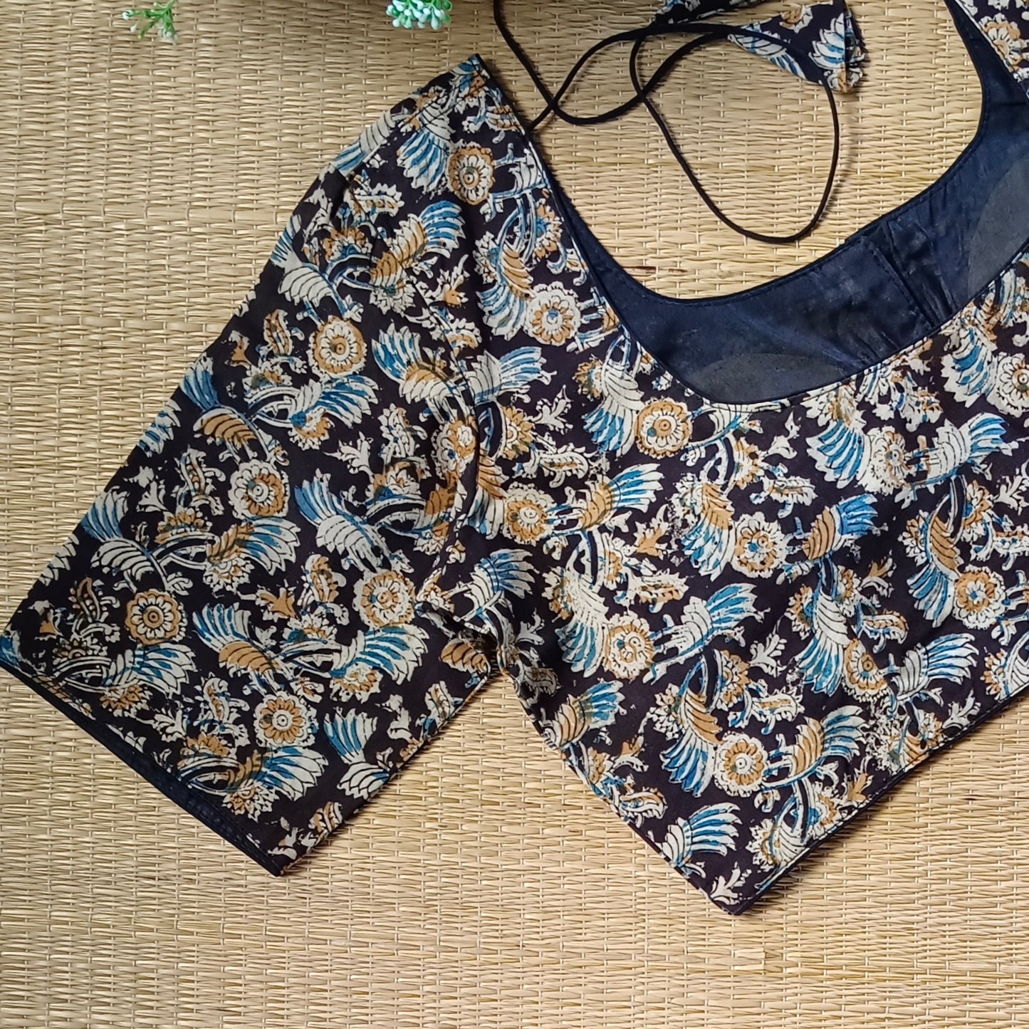 Classic Black Kalamkari Cotton Blouse 3