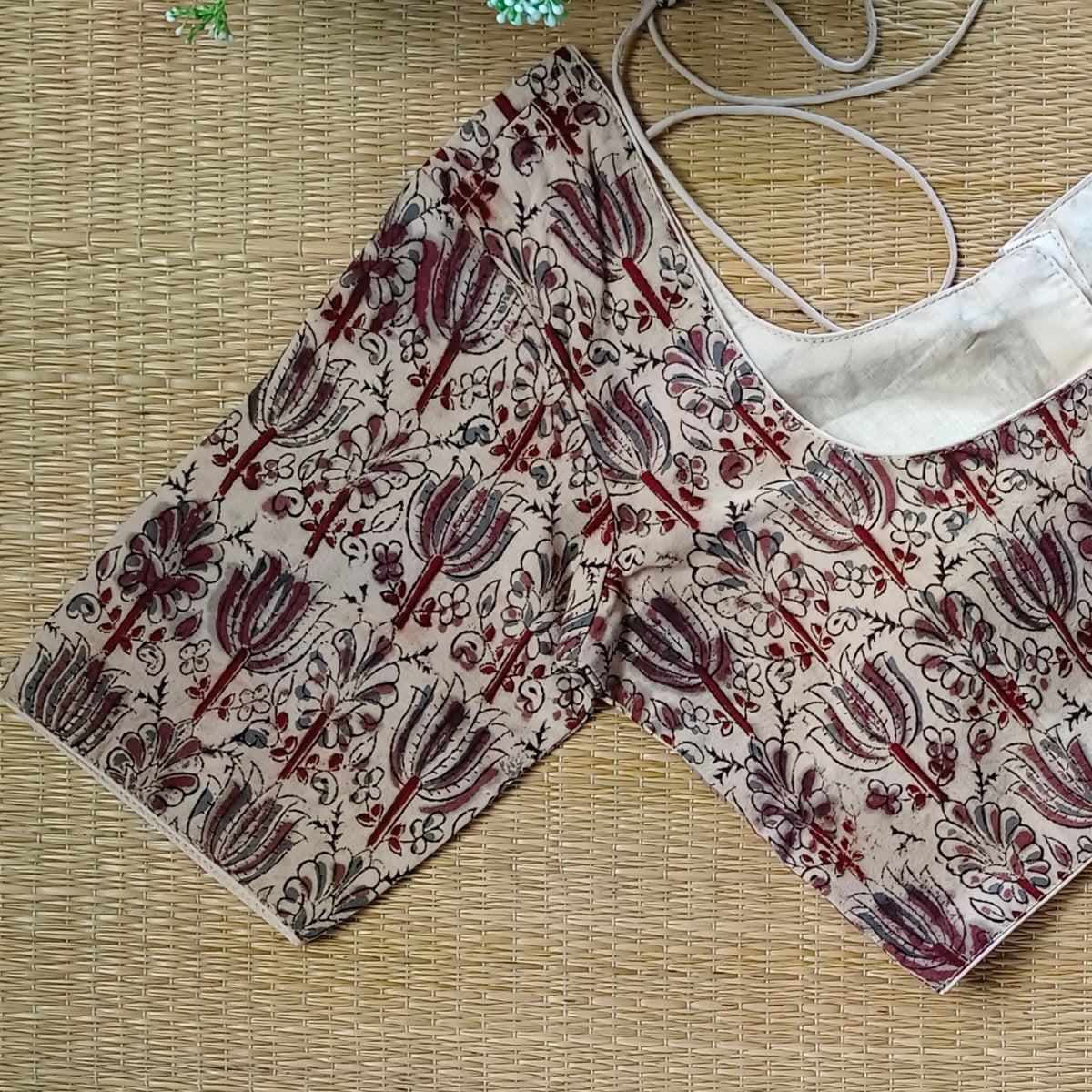 Classic Beige Kalamkari Cotton Blouse