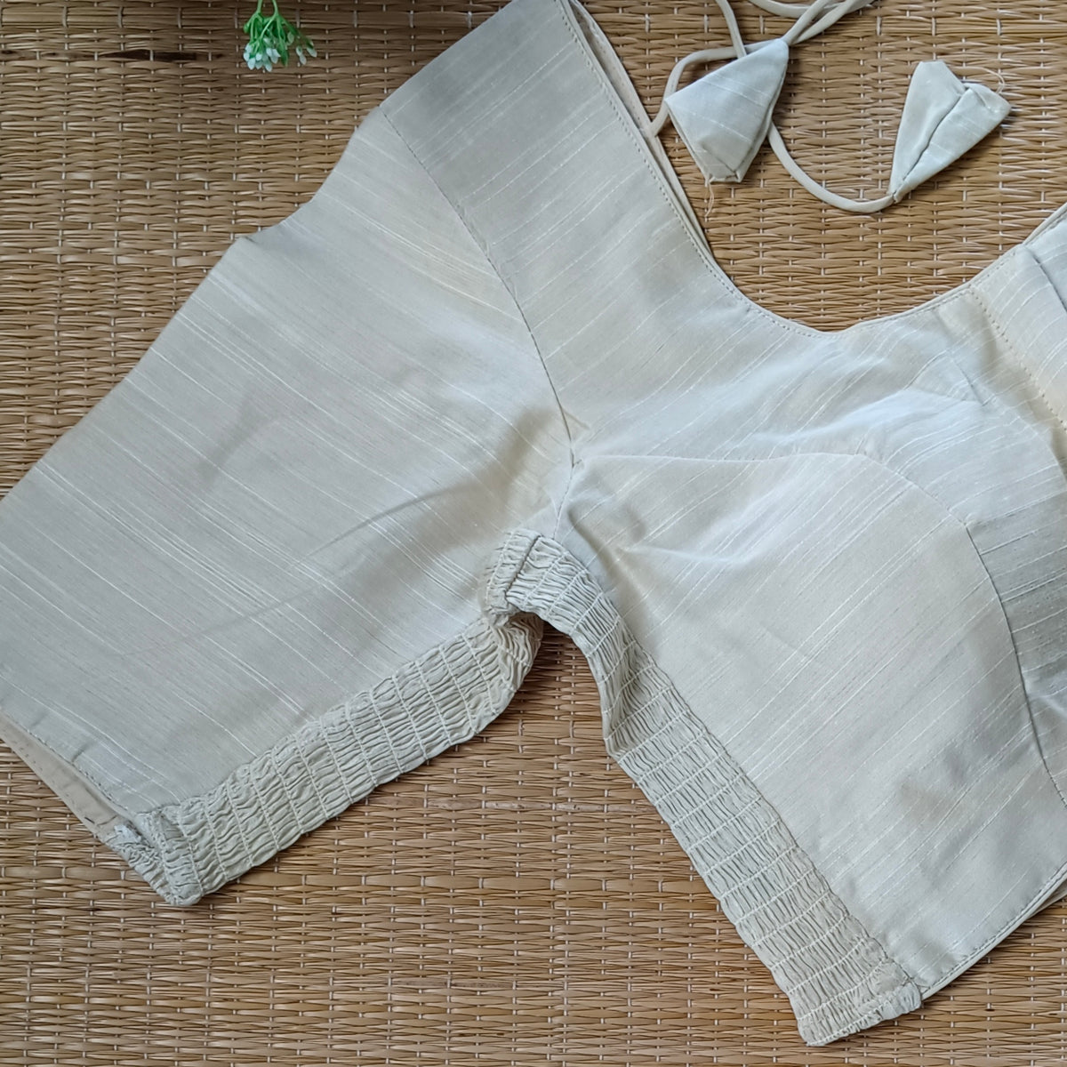 Classic Ivory/Cream plain flexi fit blouse