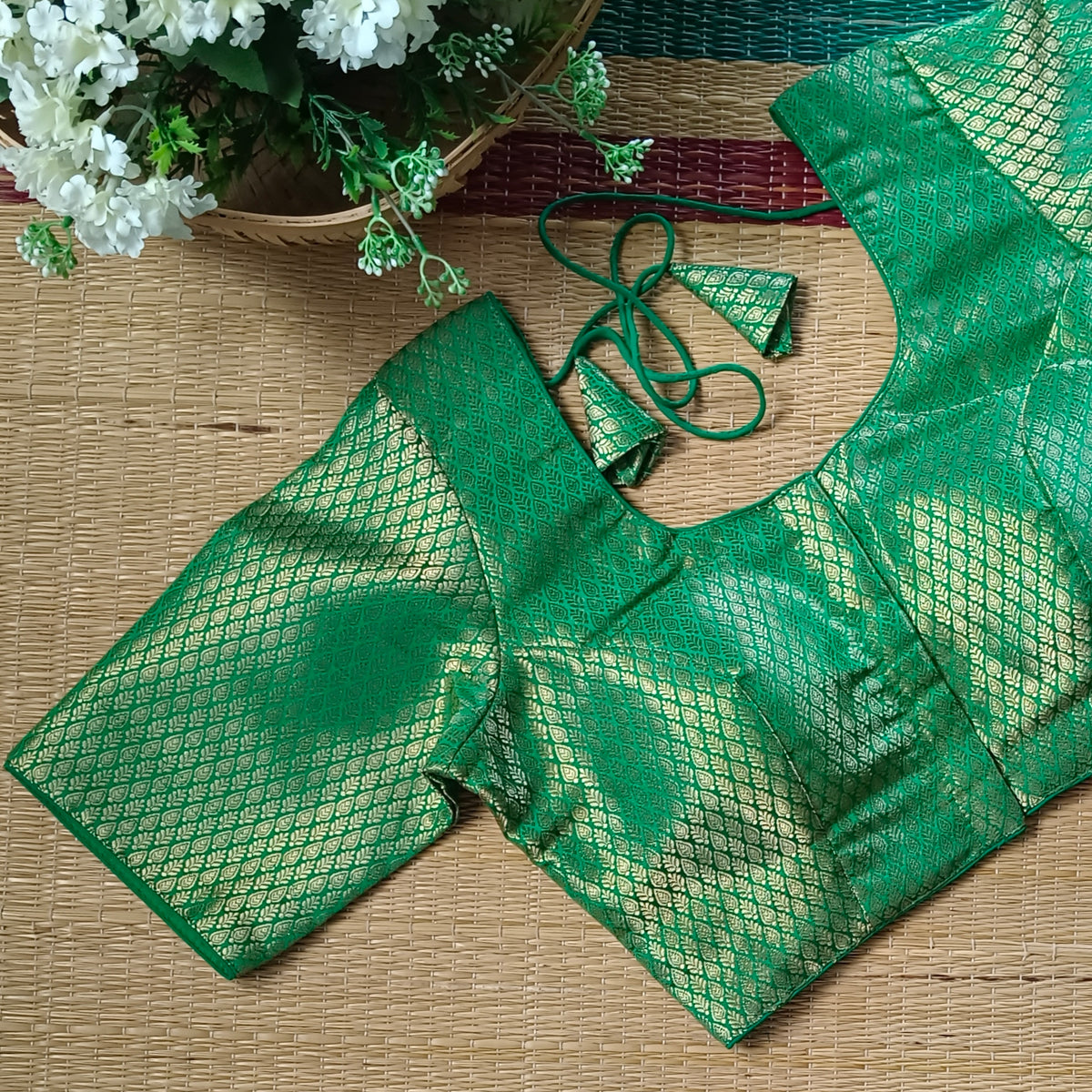 Classic Light Green Brocade Blouse(assorted)