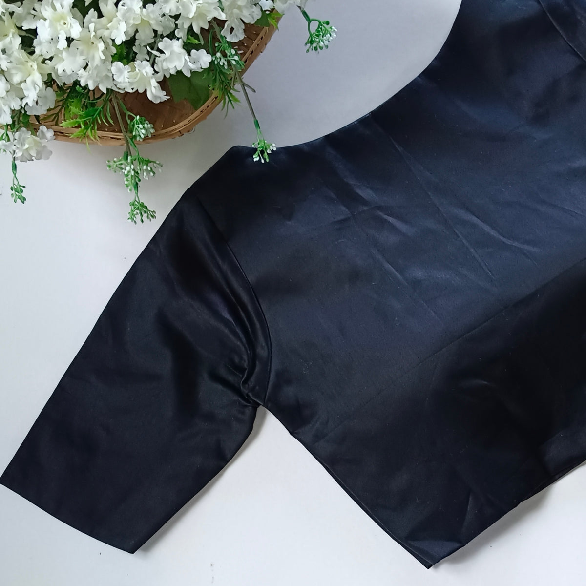 Black plain blouse with buttons