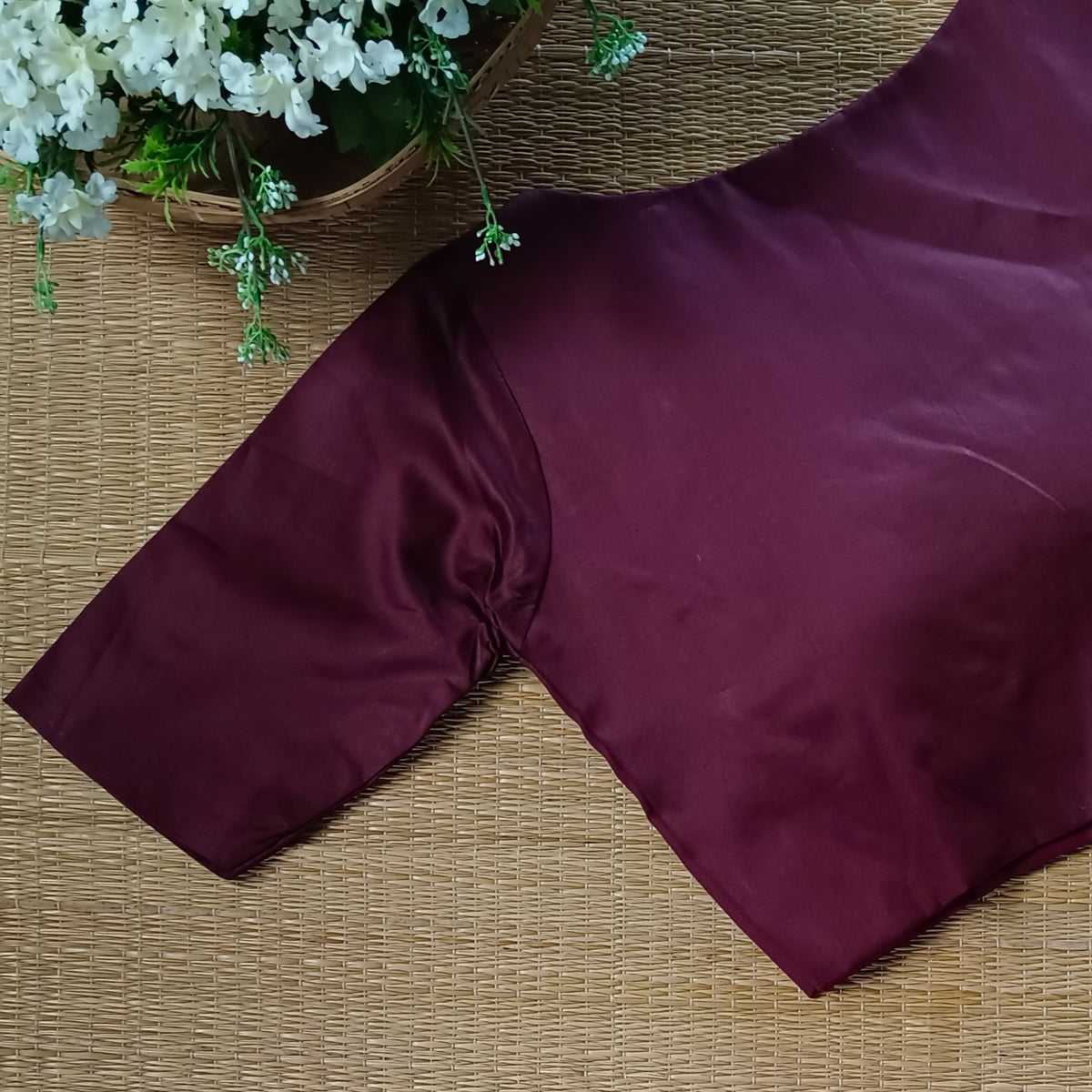 Brown 3 plain blouse with buttons