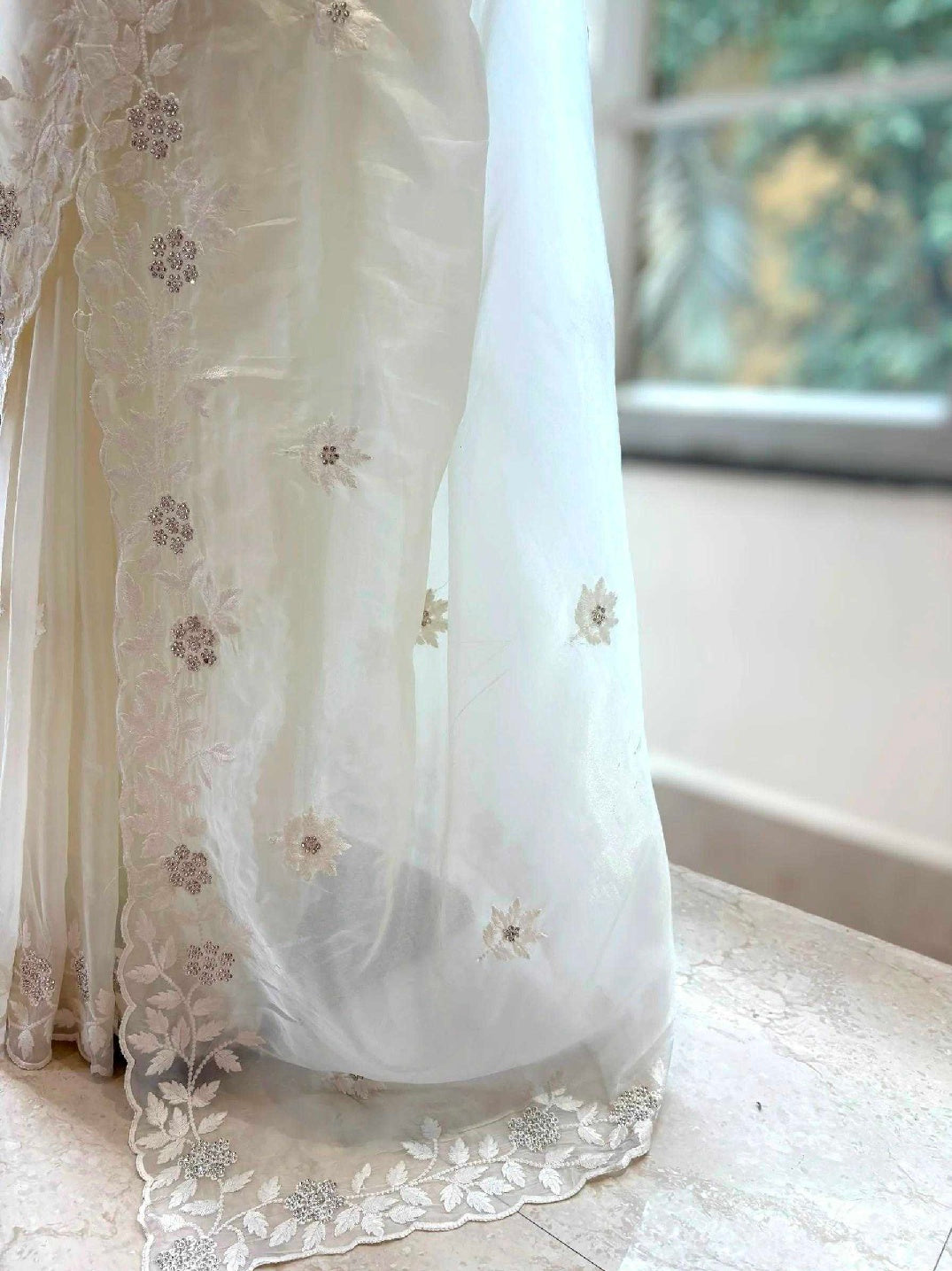 Off White Organza Saree