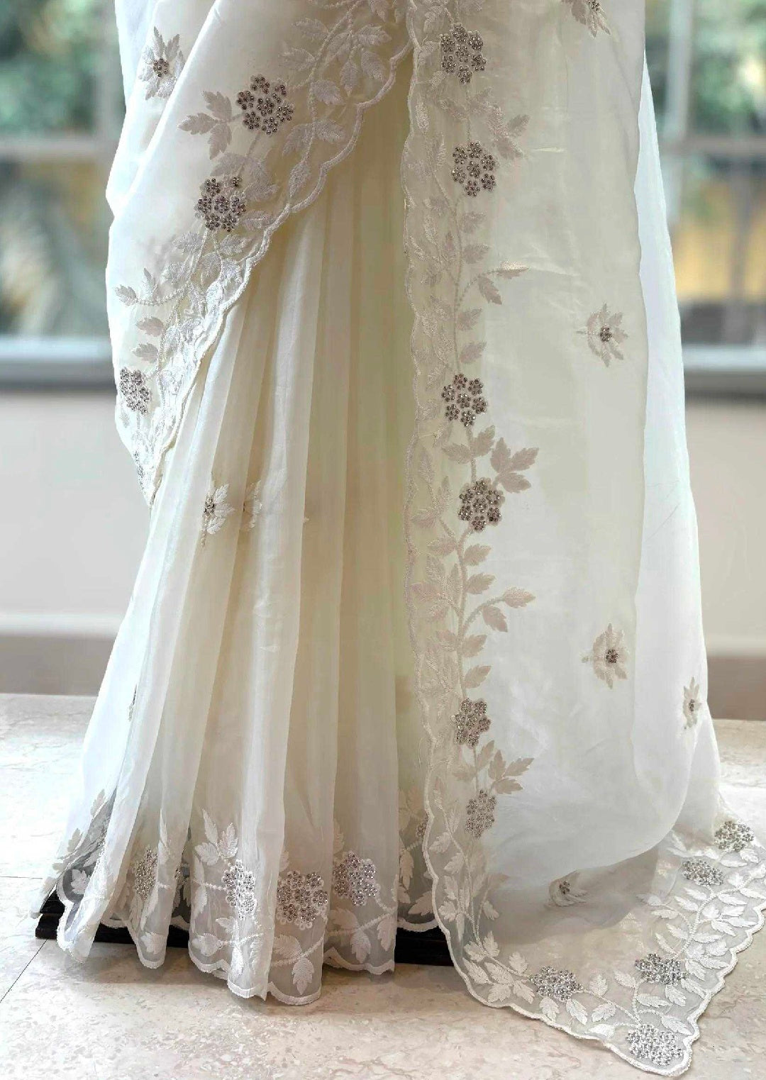 Off White Organza Saree