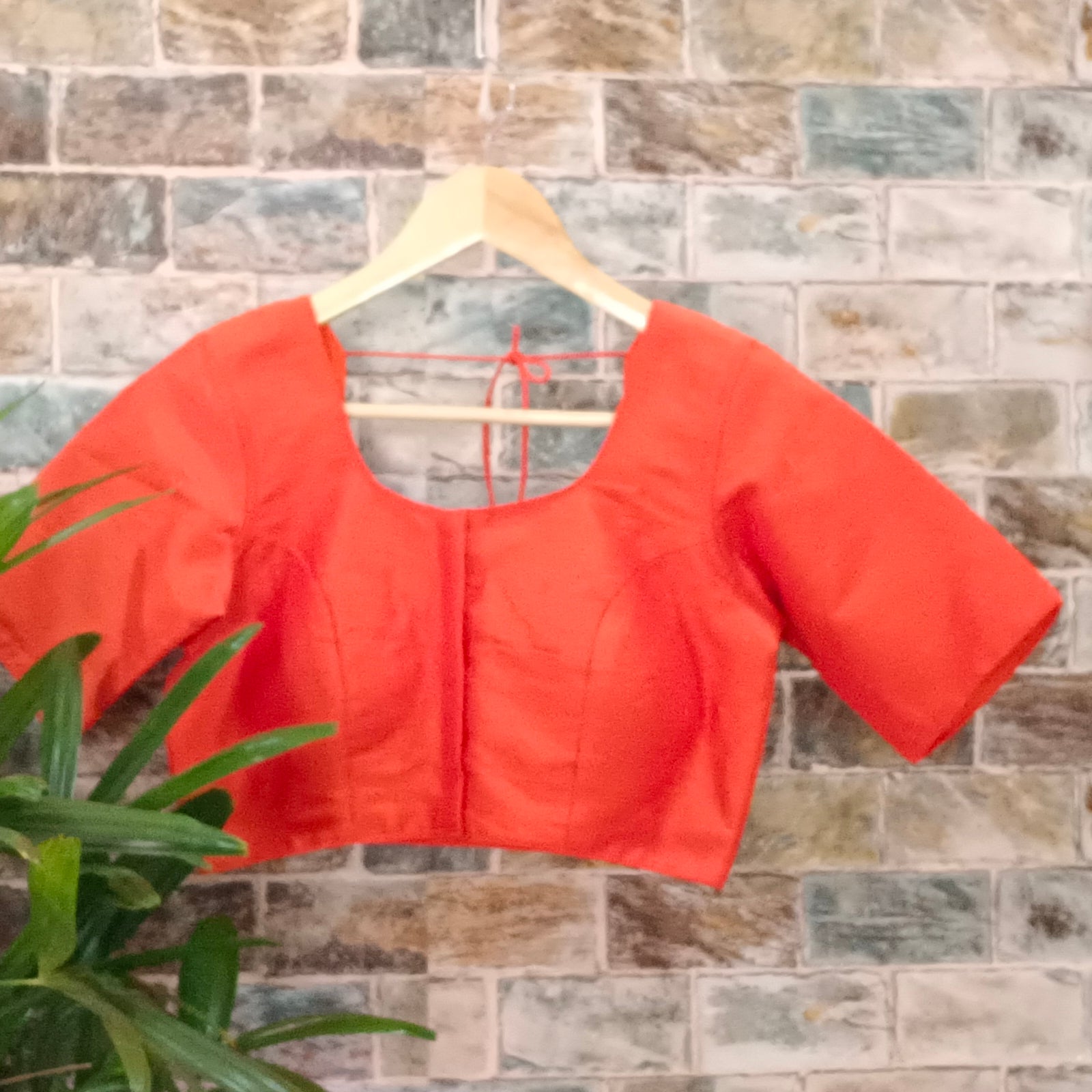 Classic Plain Light Orange Blouse –