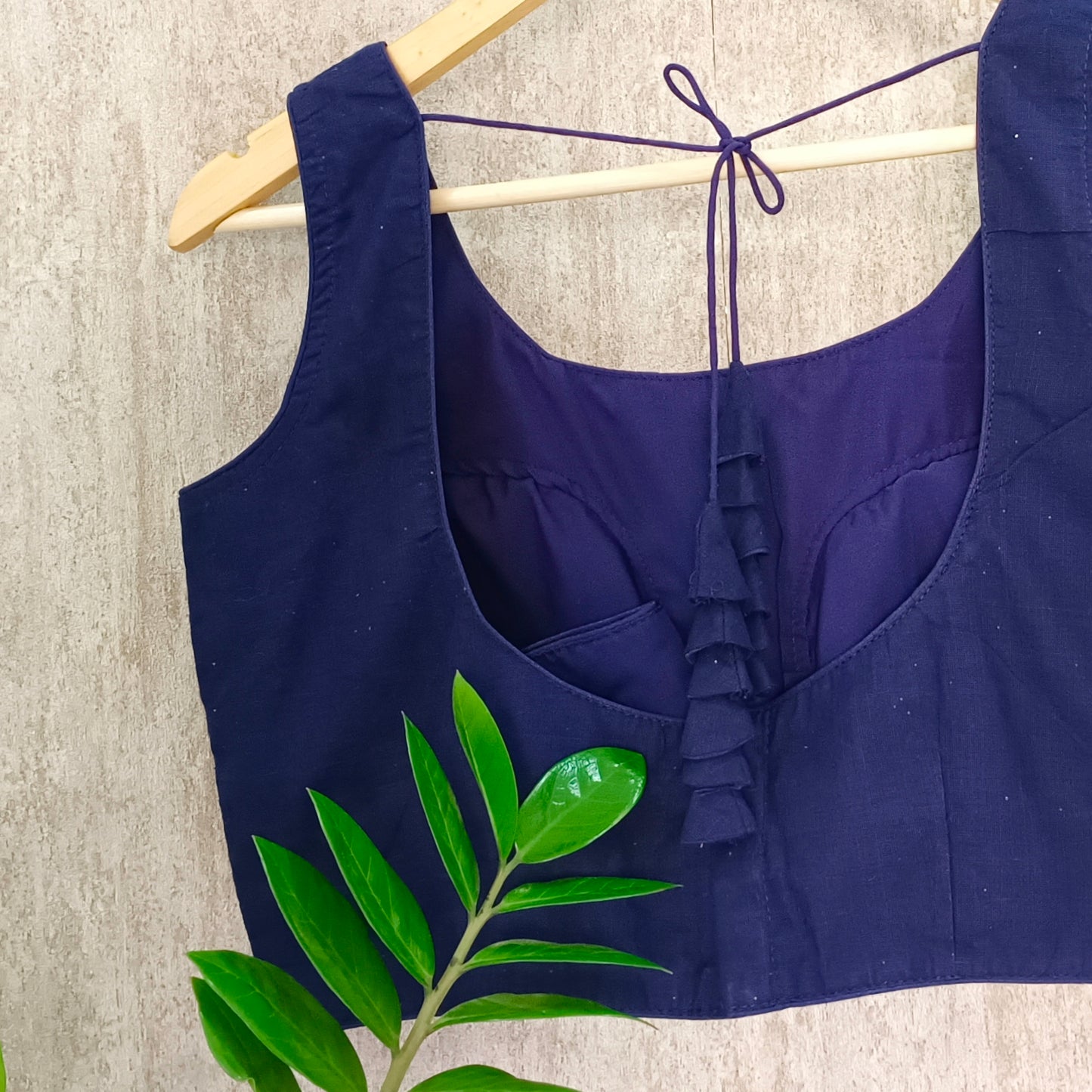 Navy Blue Cotton Blouse