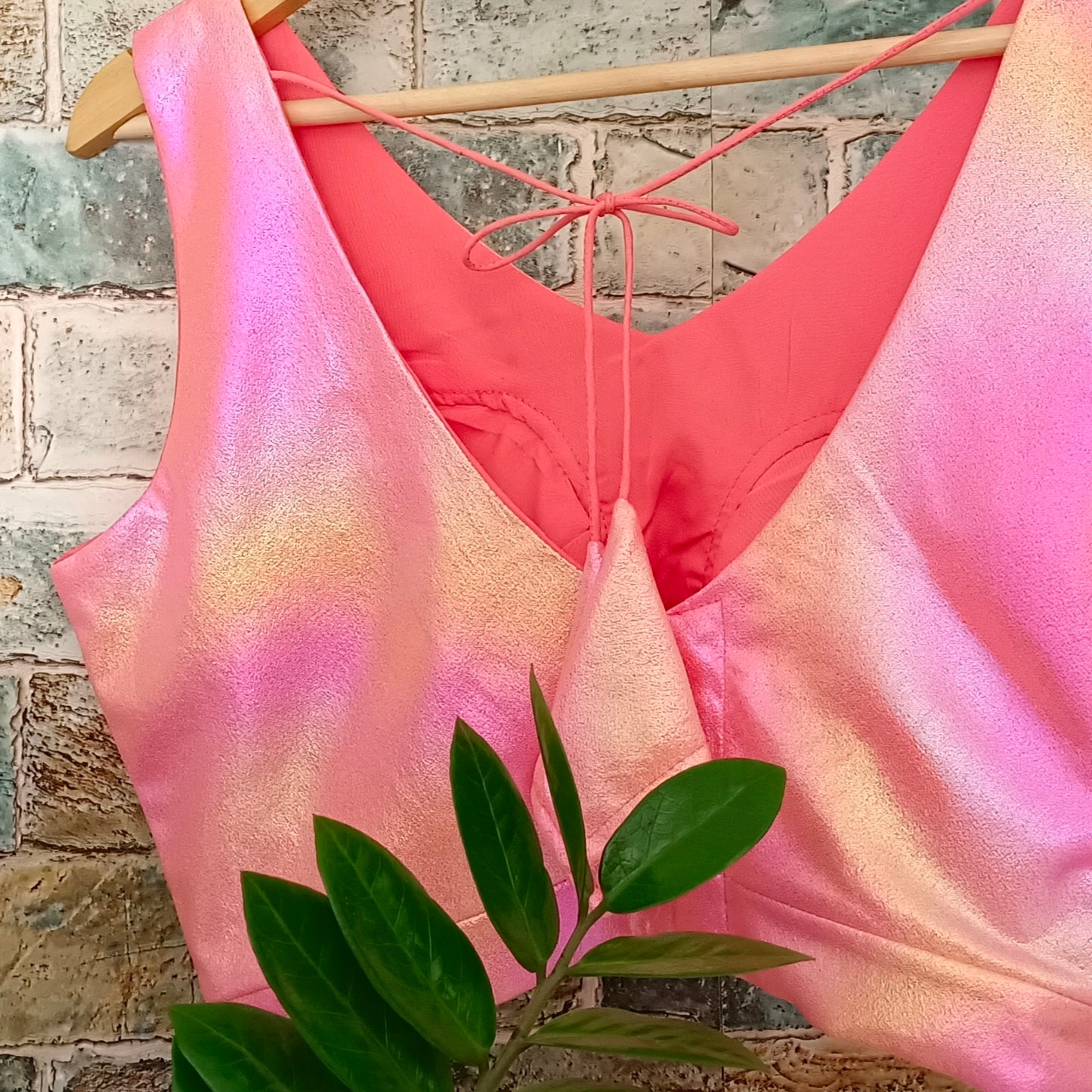Pink Shimmer Sleeveless Blouse