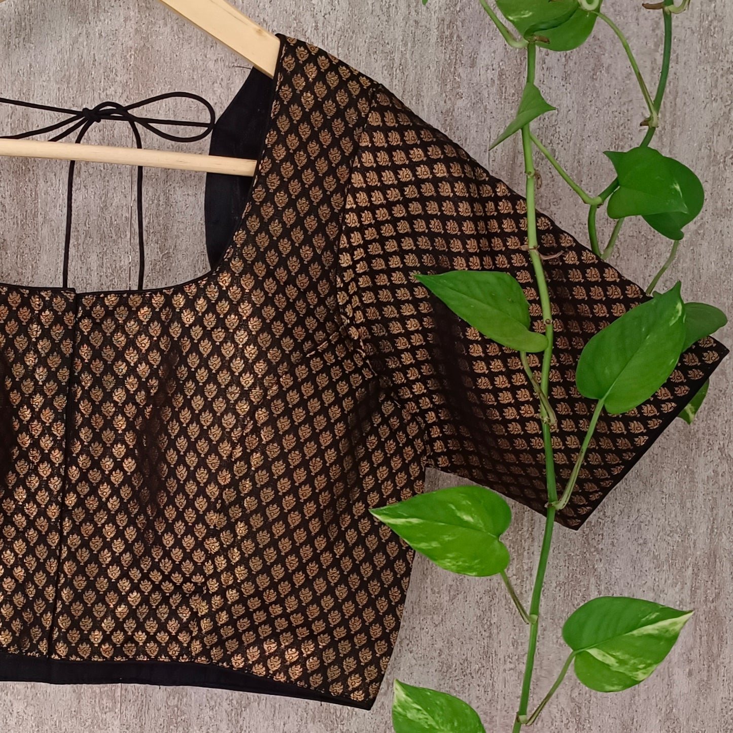 Classic Black Brocade Blouse(assorted)