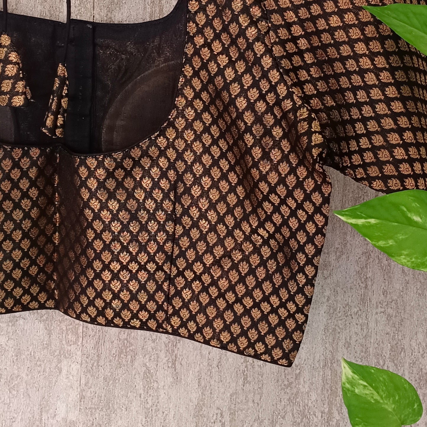 Classic Black Brocade Blouse(assorted)