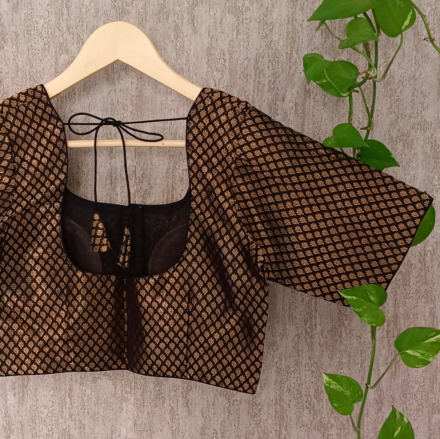 Classic Black Brocade Blouse(assorted)