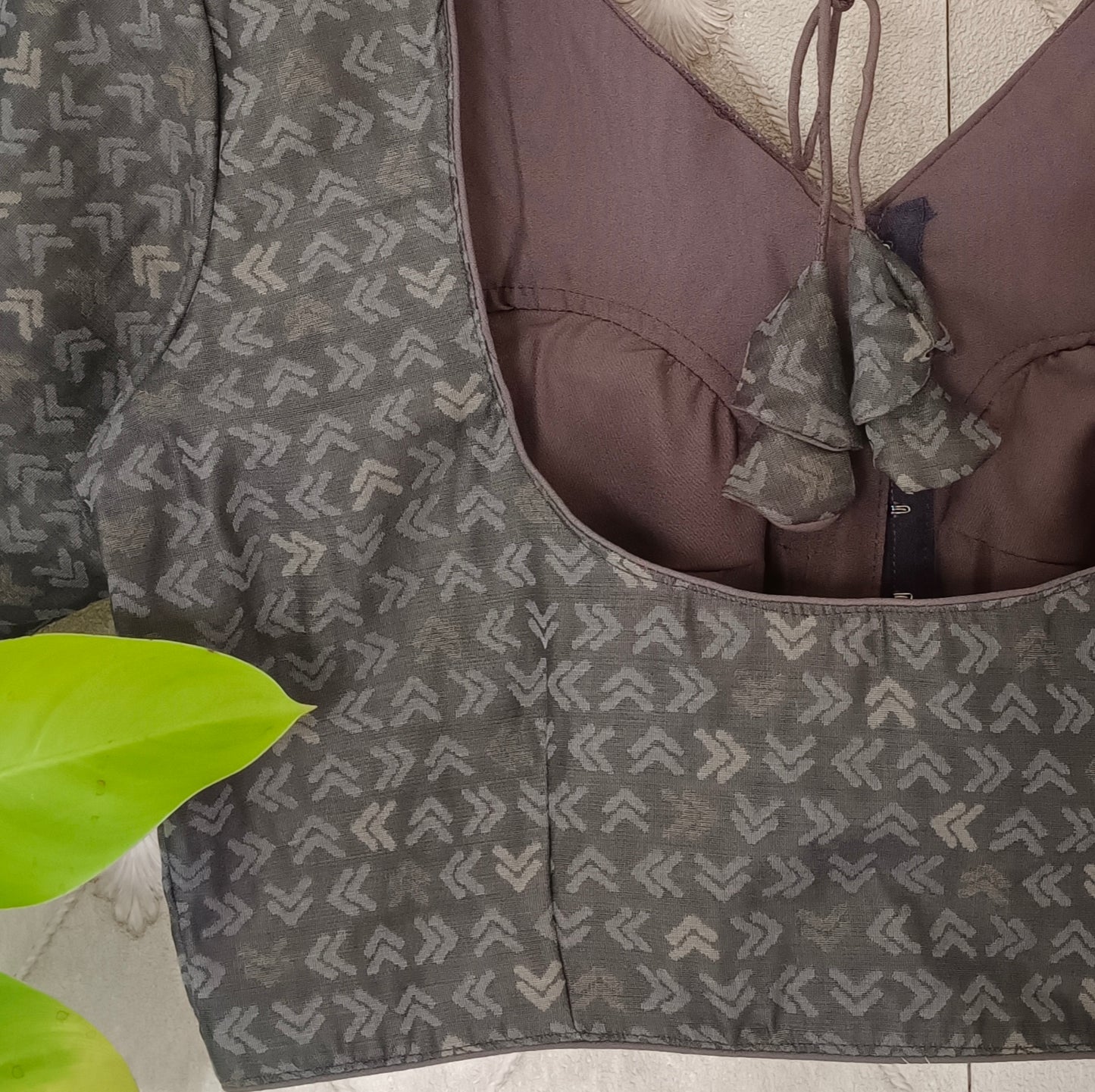 Grey Peter Pan Collared  Blouse