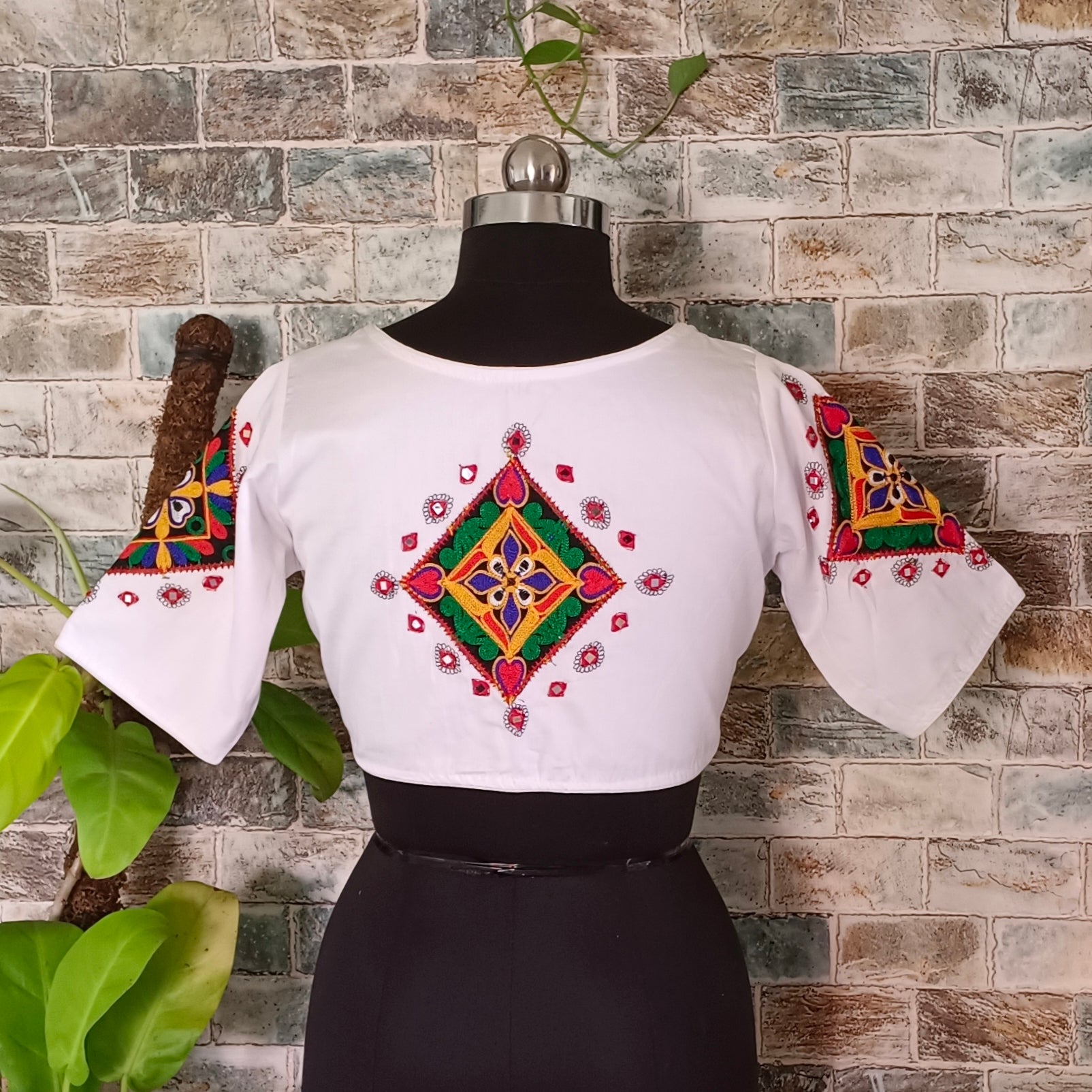 Patchwork with Multicolor Embroidery Blouse –
