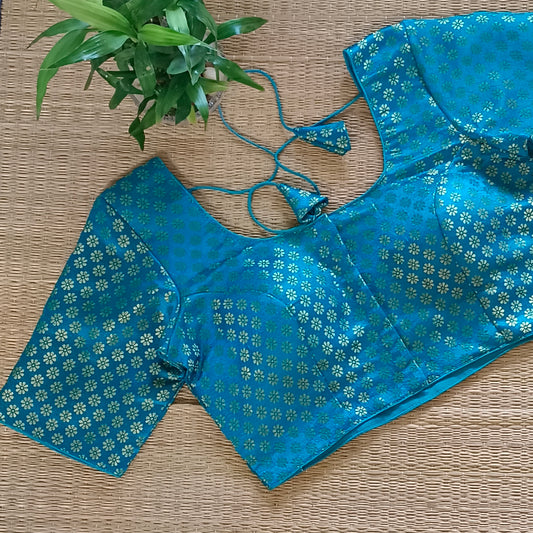 Classic Blue Brocade Blouse(assorted)