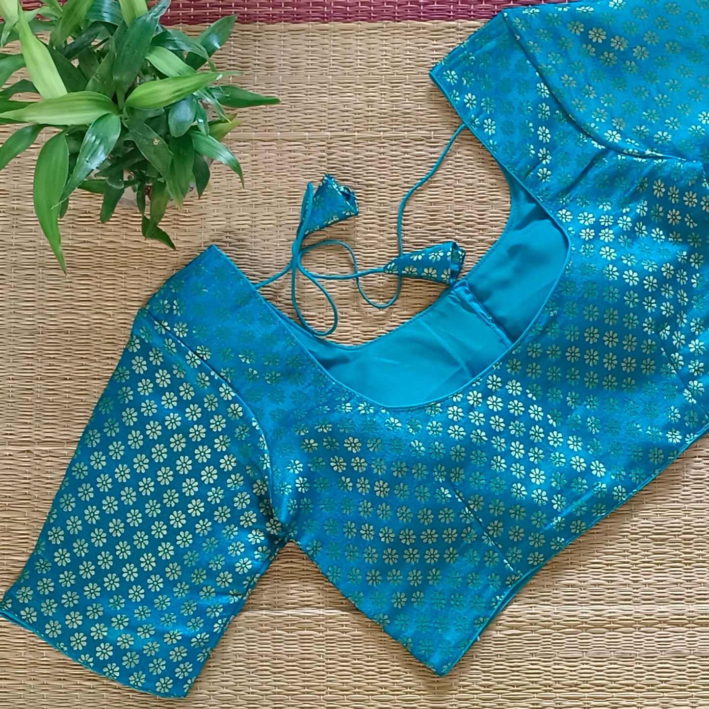 Classic Blue Brocade Blouse(assorted)