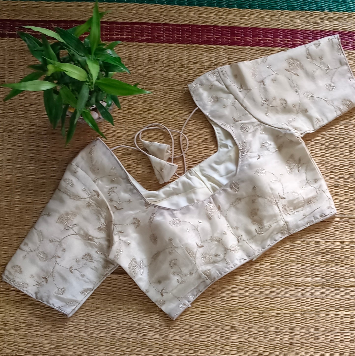 Light Golden Tissue blouse with golden embroidery( assorted )